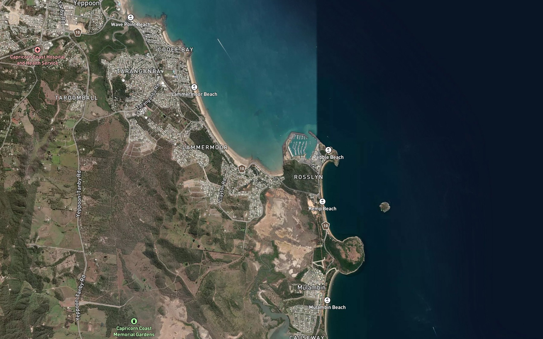 Satellite map of the Statue Bay