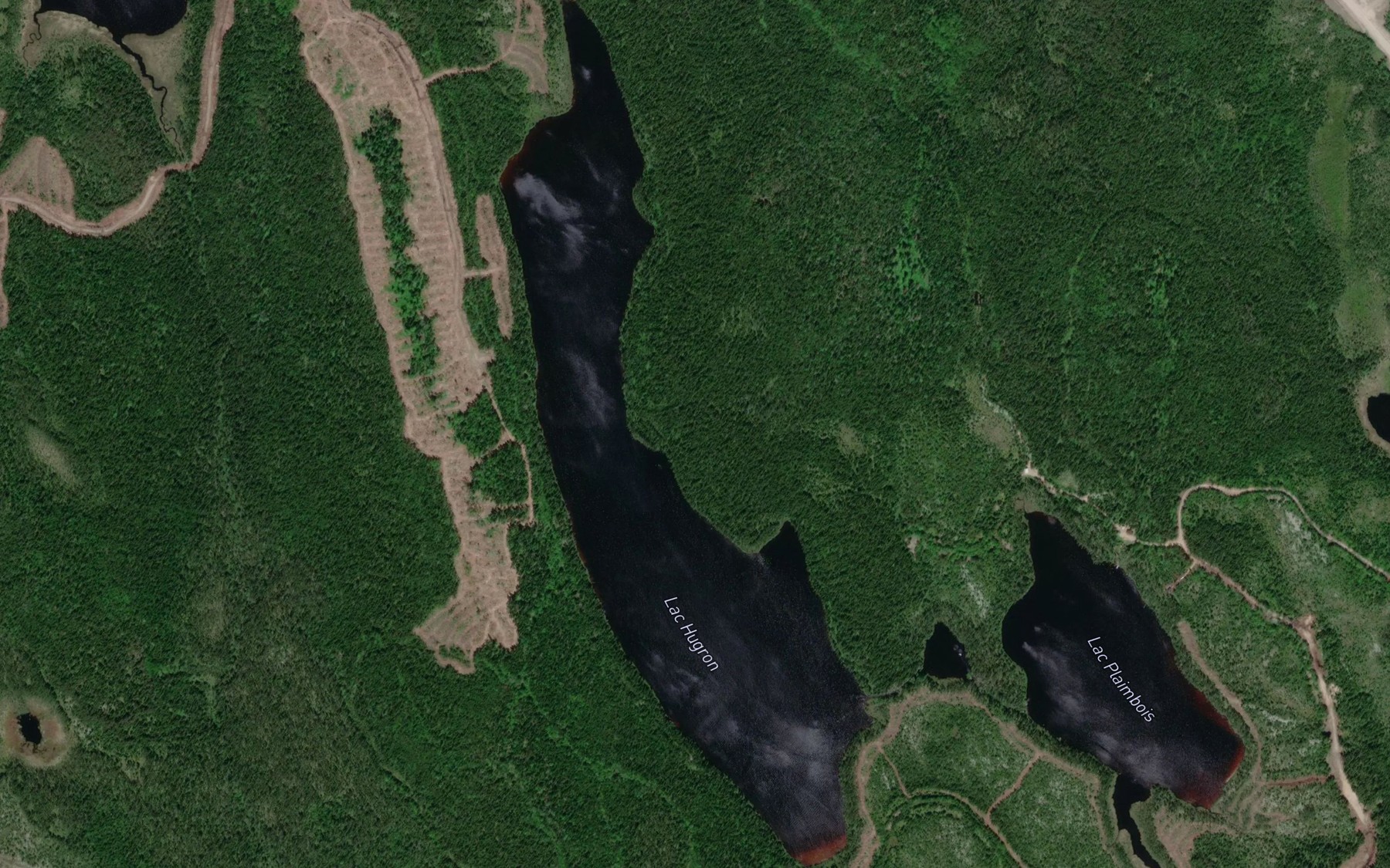 Satellite map of the Lac Hugron