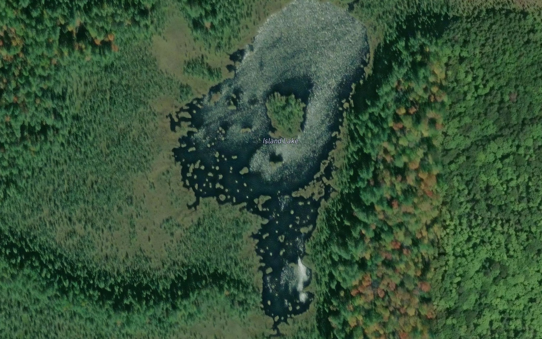 Satellite map of the Island Lake
