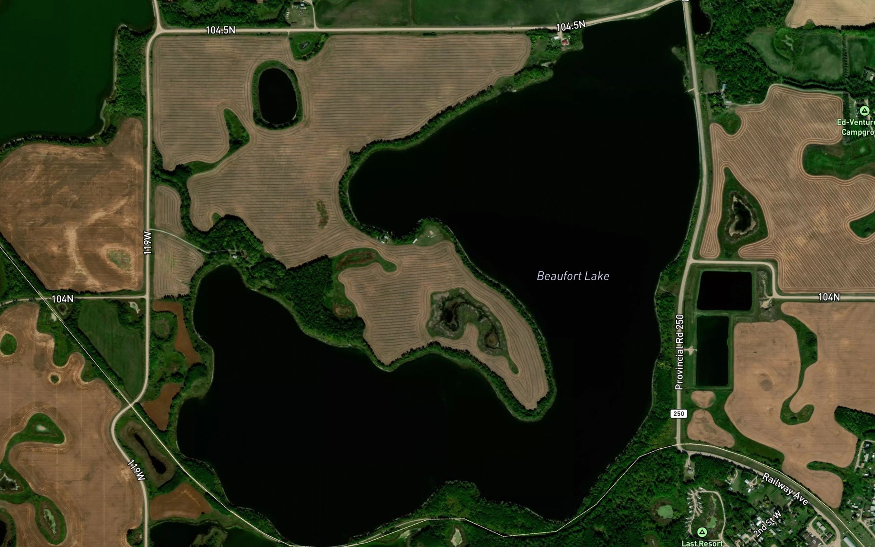 Satellite map of the Beaufort Lake