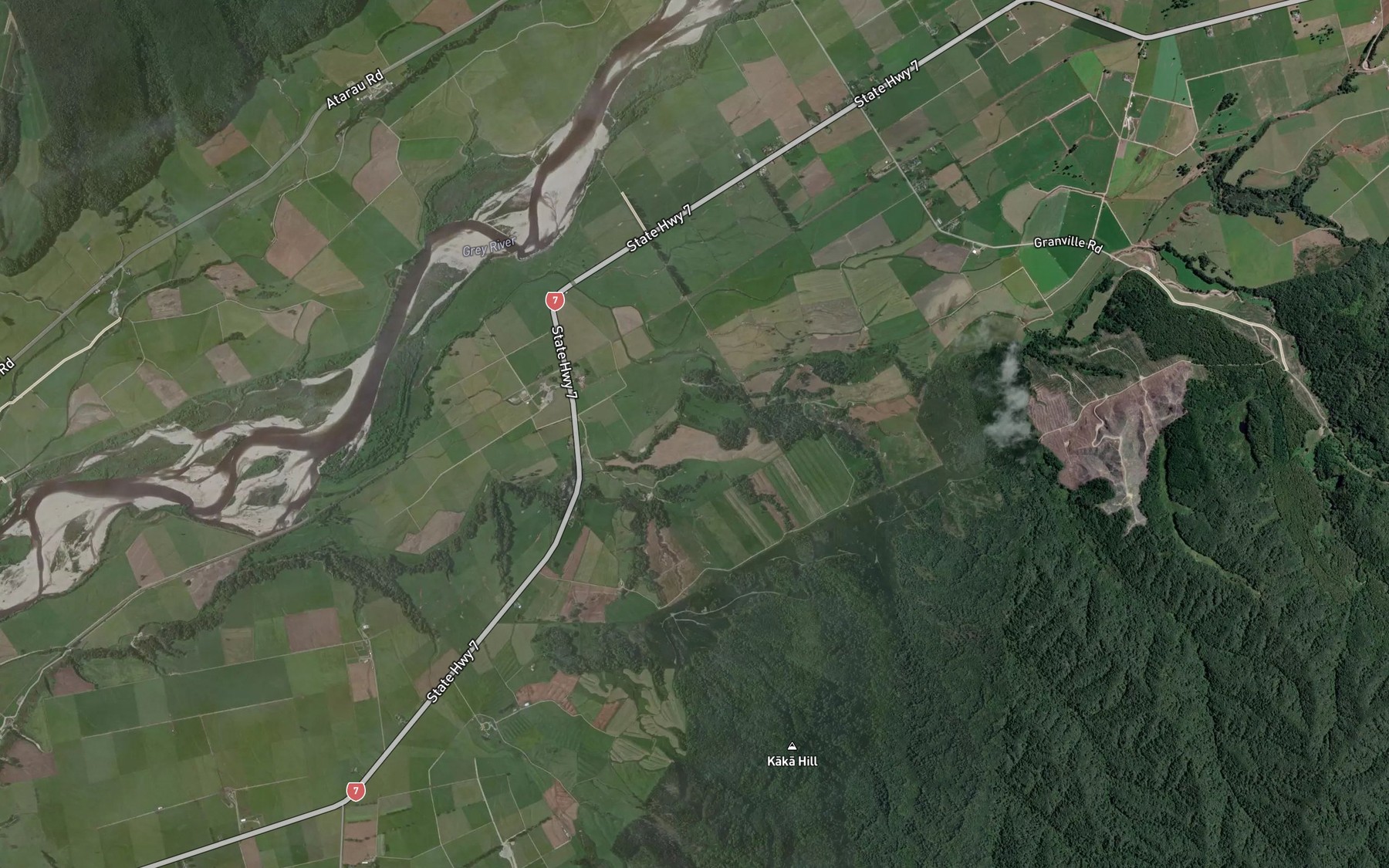 Satellite map of the Hatters Creek