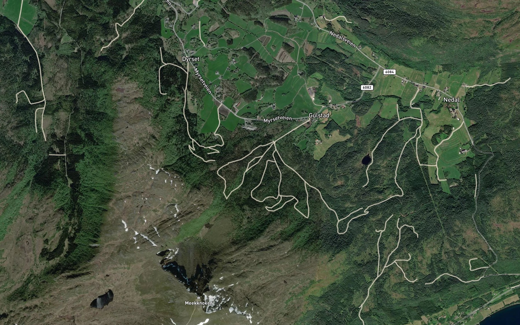 Satellite map of the Grova-elva