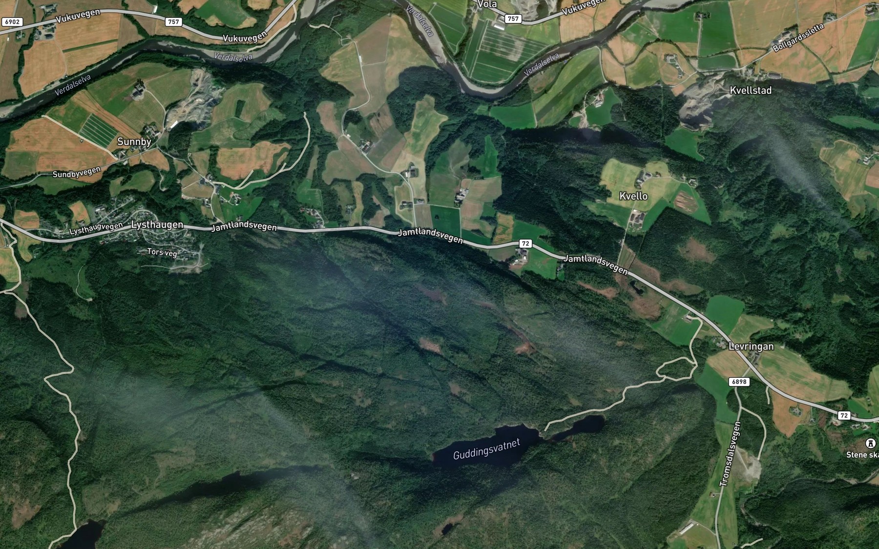 Satellite map of the Bubekken