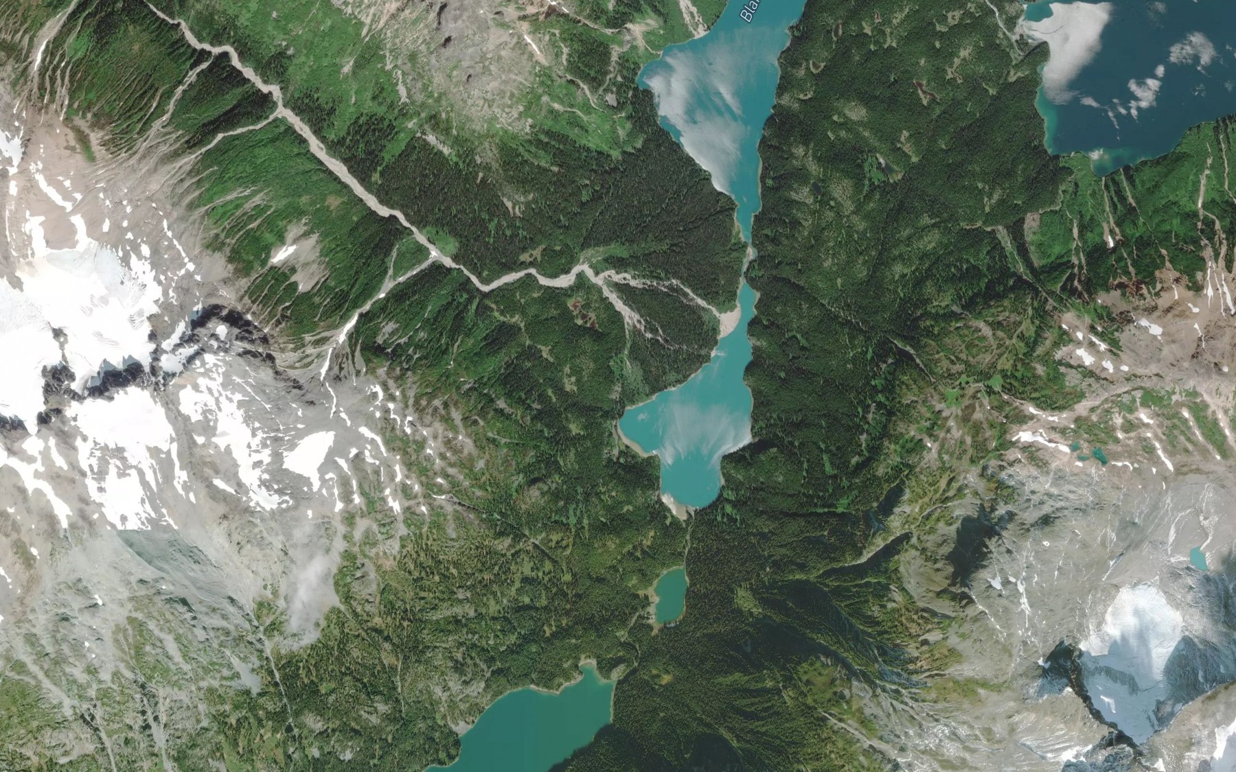 Satellite map of the Blanket Lakes