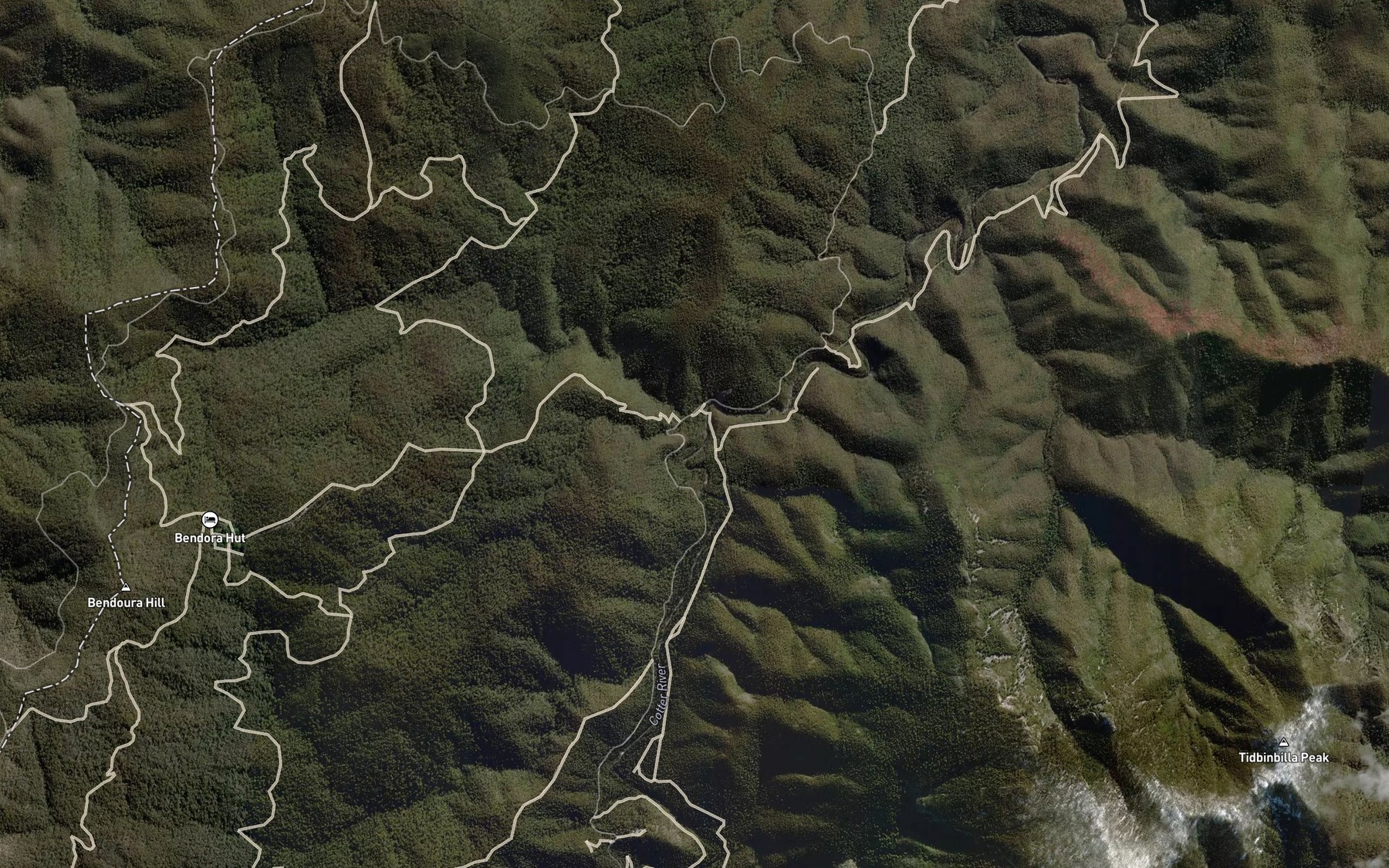 Satellite map of the Bushrangers Creek