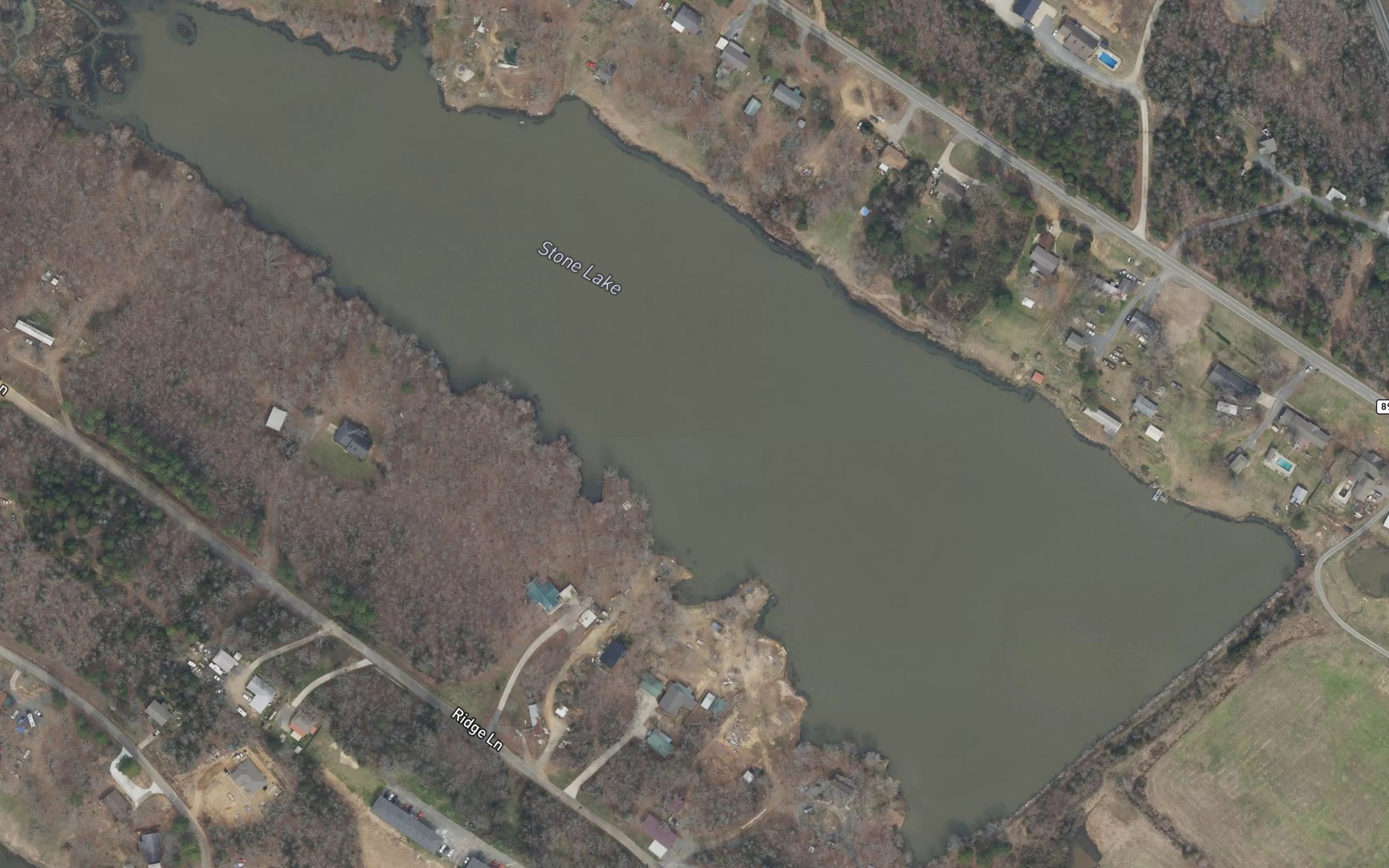 Satellite map of the Stone Lake