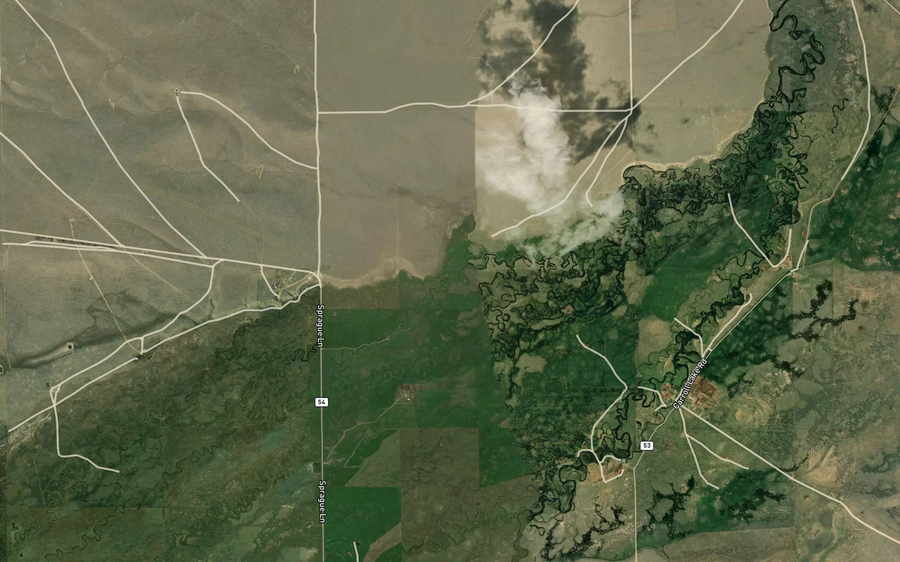 Satellite map of the Sprague Creek