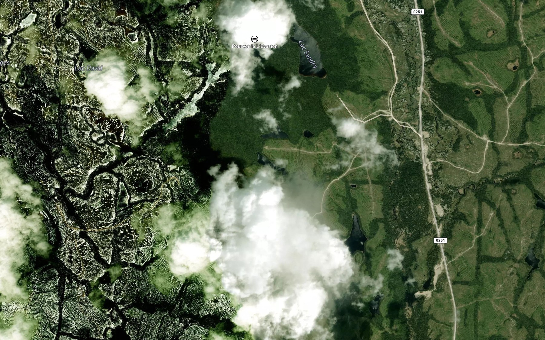 Satellite map of the Lac a Roches