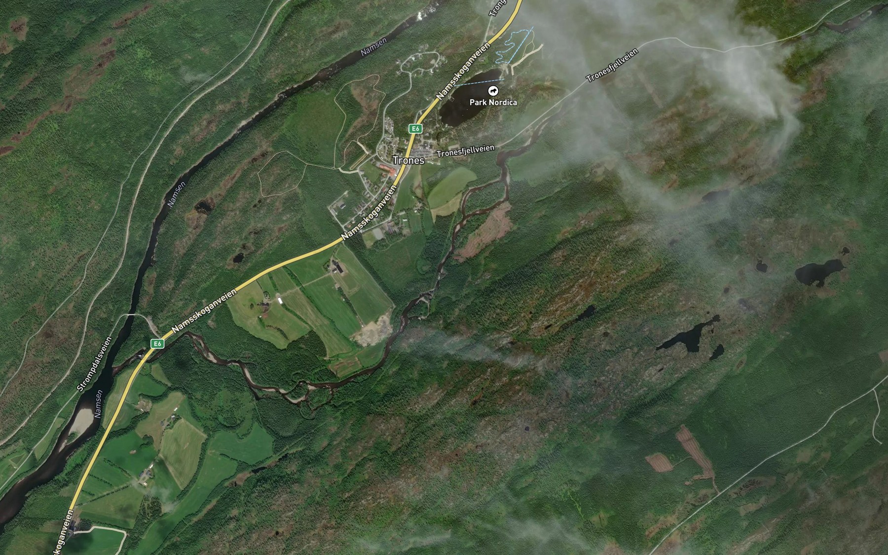 Satellite map of the Tronesfossen
