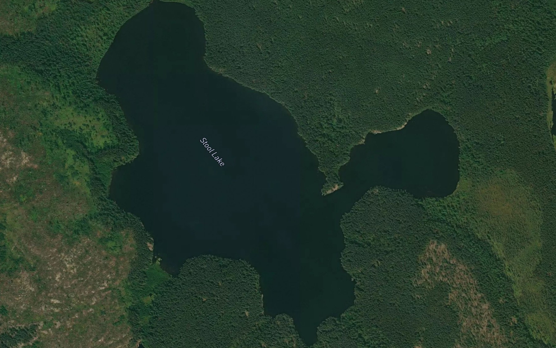 Satellite map of the Stool Lake