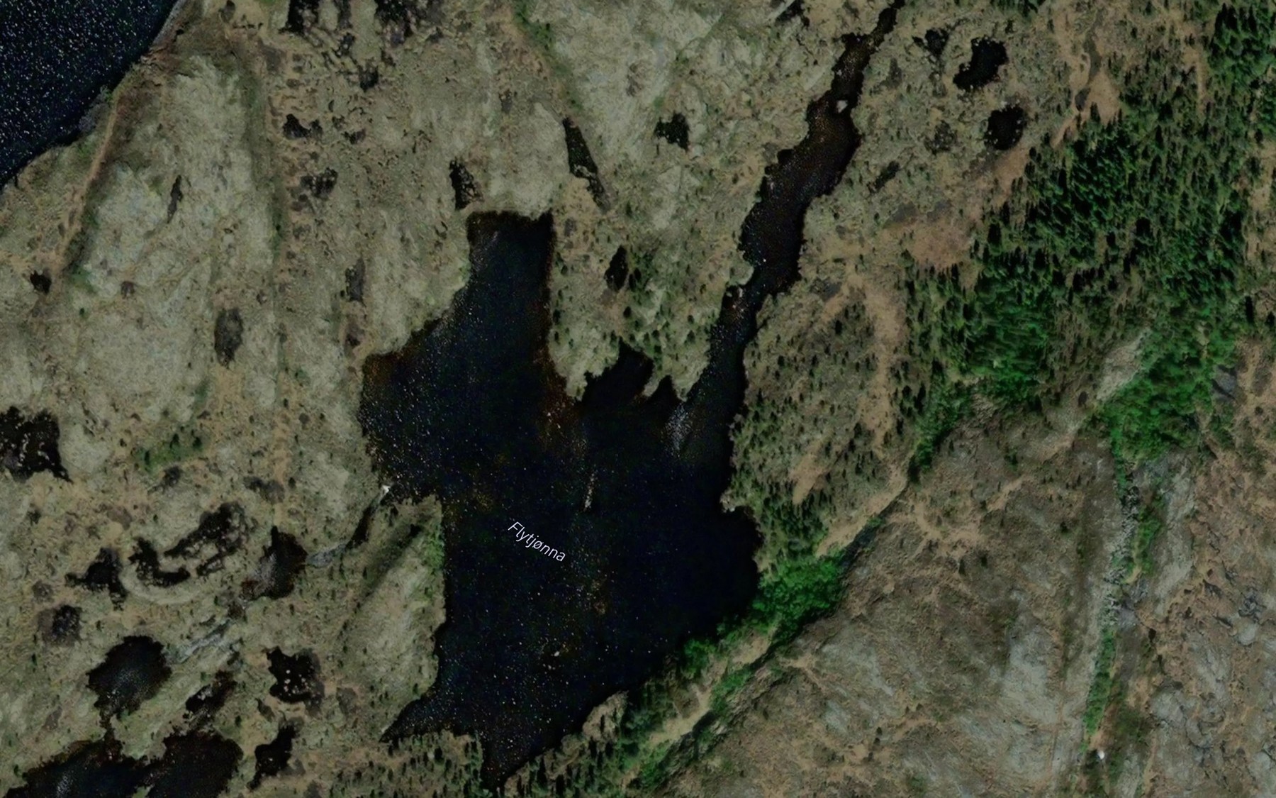 Satellite map of the Flytjonna