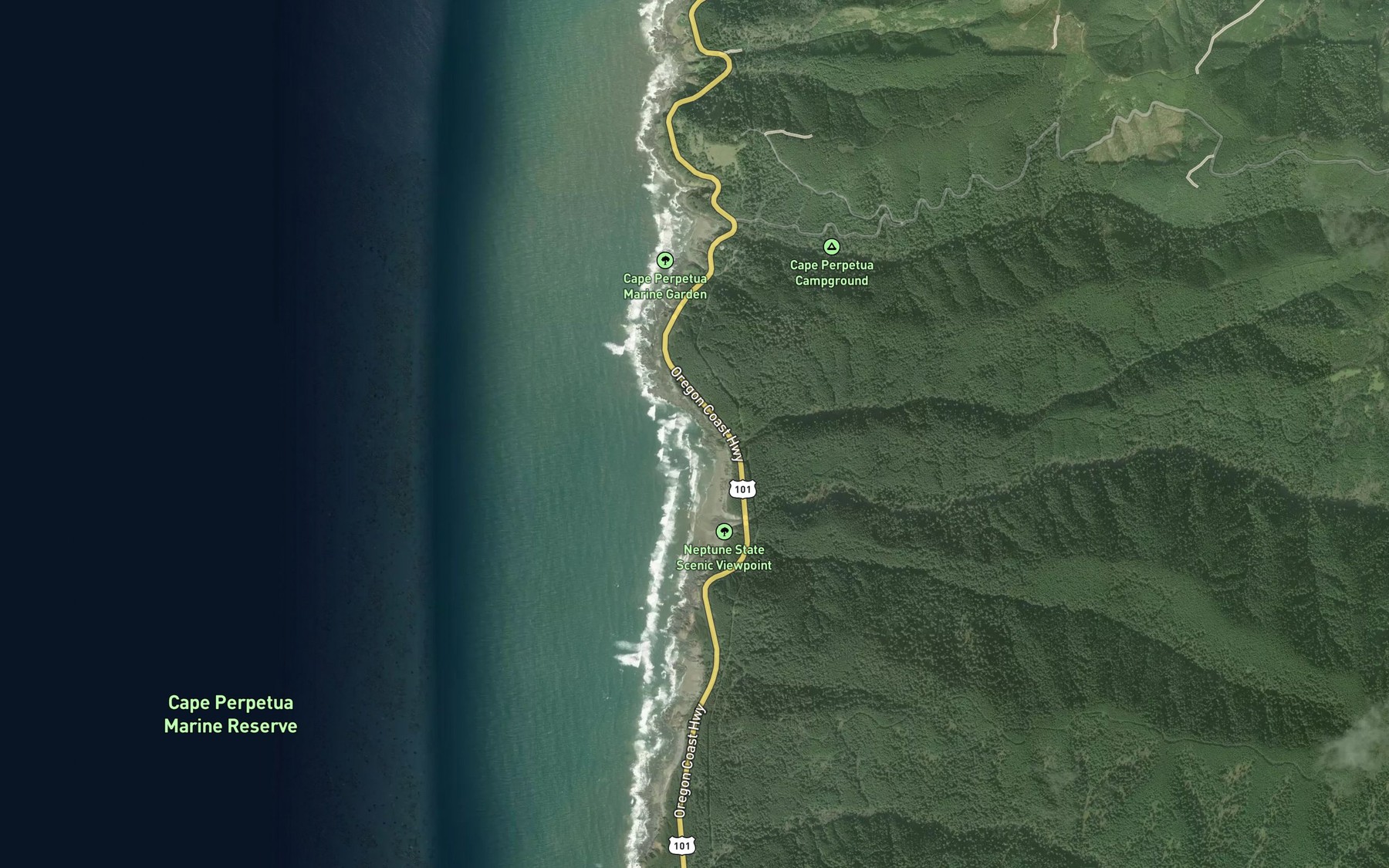 Satellite map of the Gwynn Creek