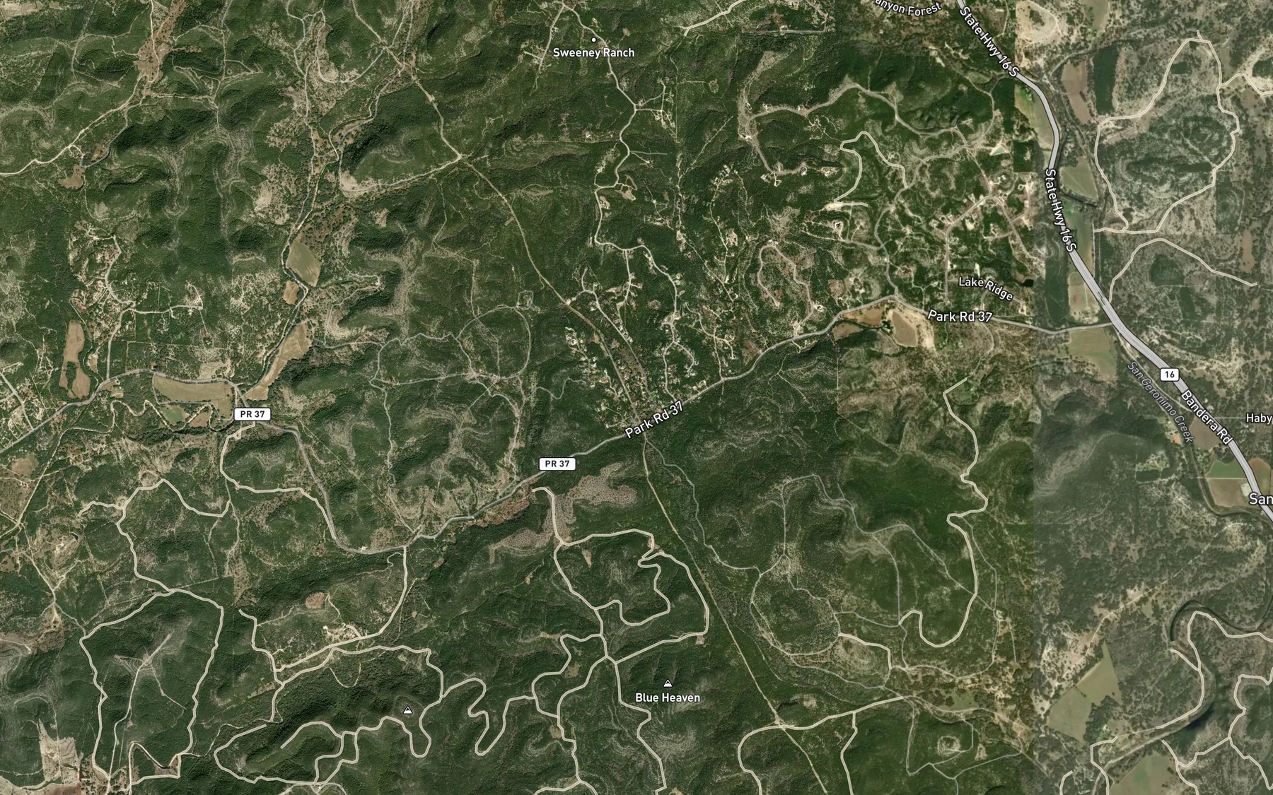 Satellite map of the Pecan Spring