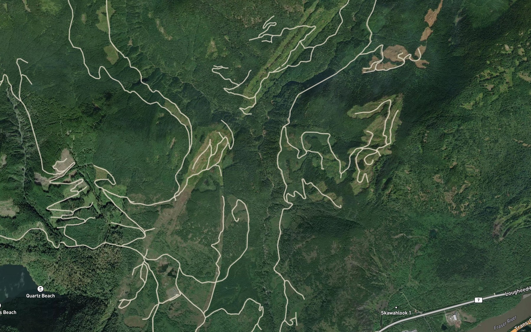 Satellite map of the Garnet Creek