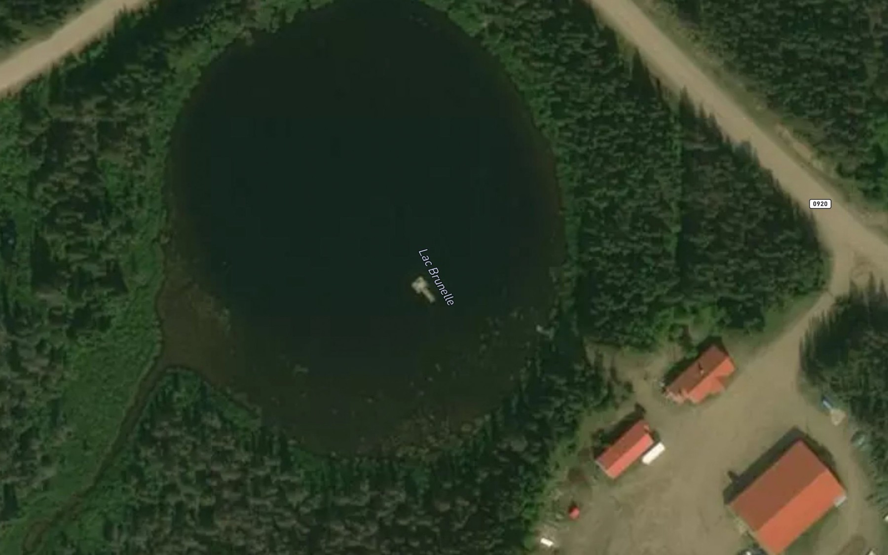 Satellite map of the Lac Brunelle
