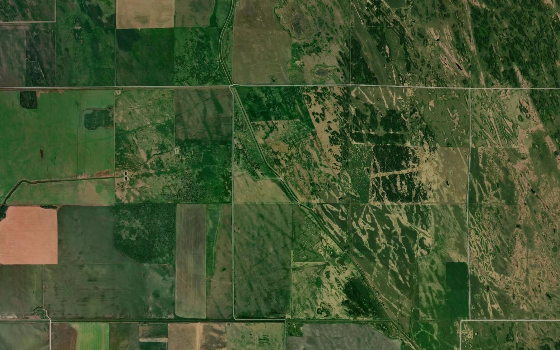 Satellite map of the Big Grass River