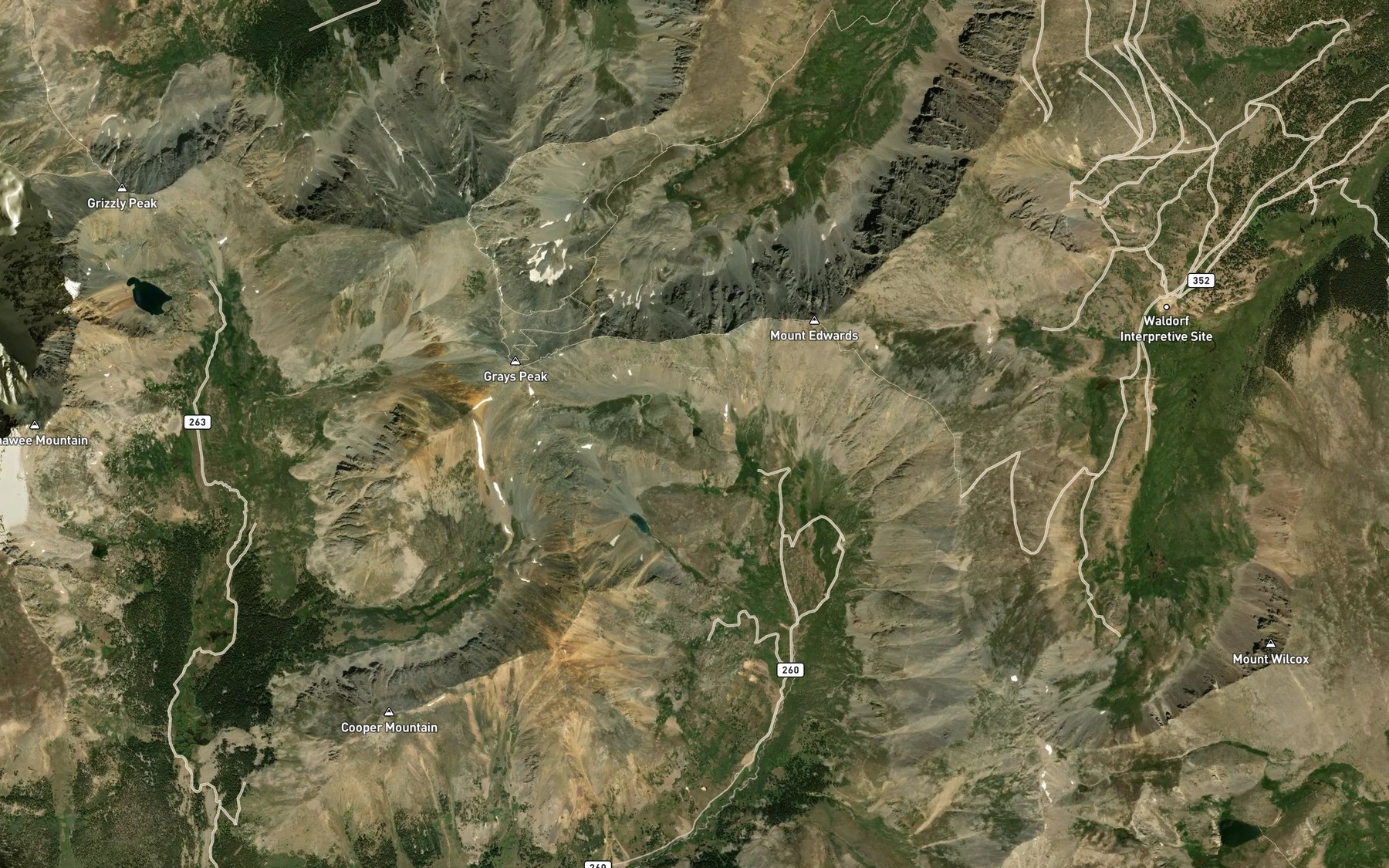 Satellite map of the Grays Lake