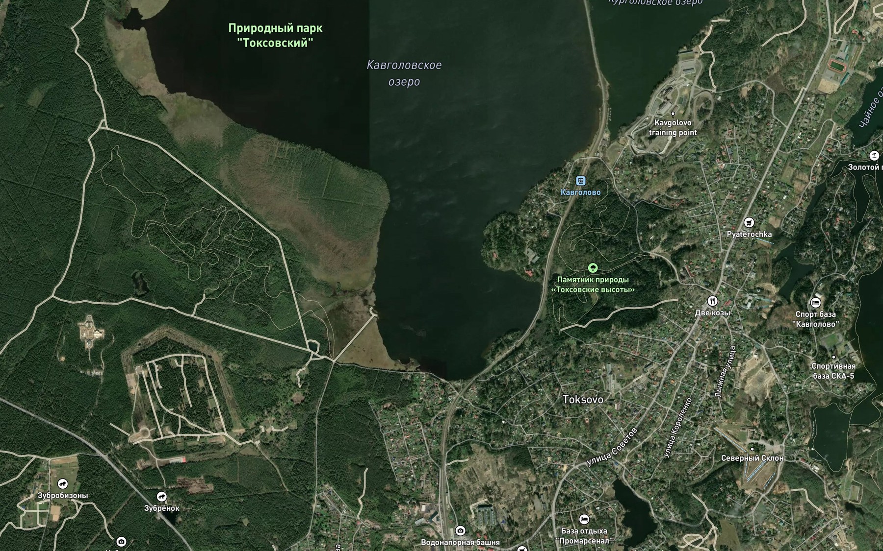 Satellite map of the zaliv Sjarunlahti