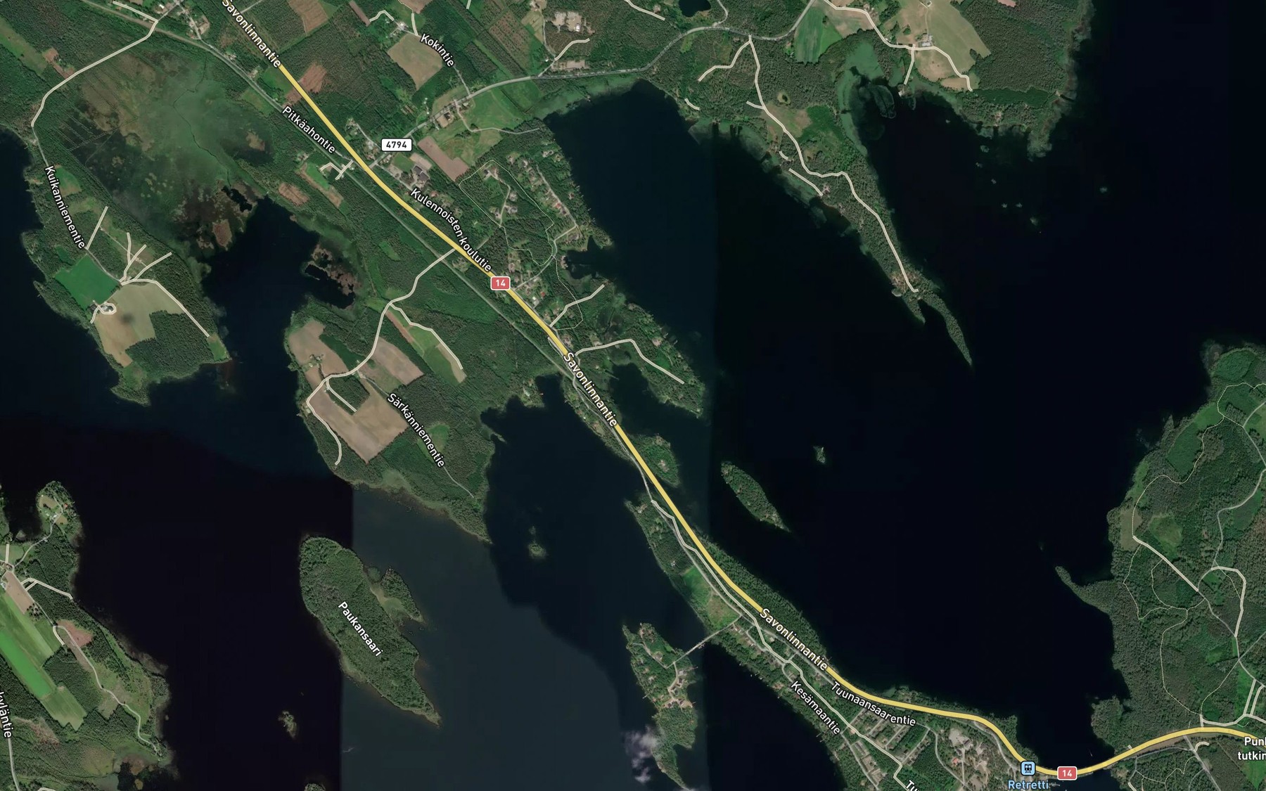 Satellite map of the Levialahti