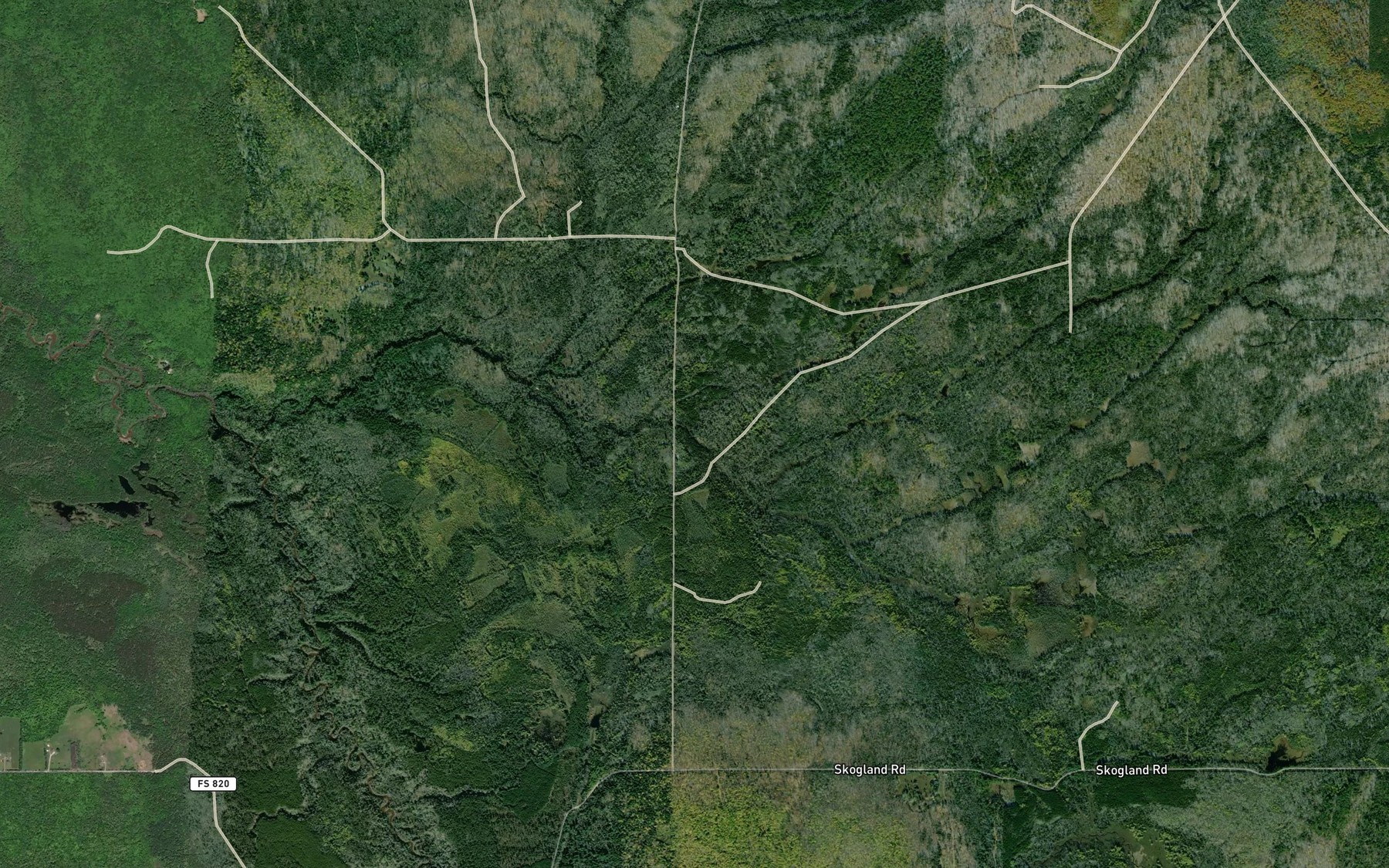 Satellite map of the Buritts Creek