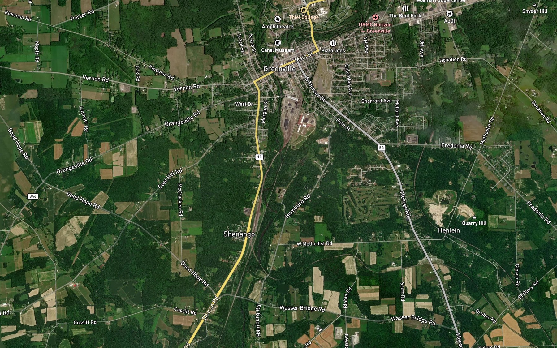 Satellite map of the Mathay Run