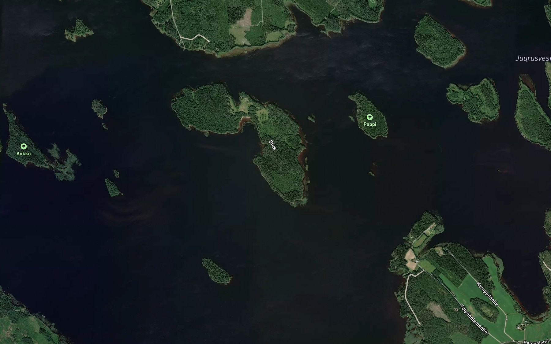 Satellite map of the Juurusvesi