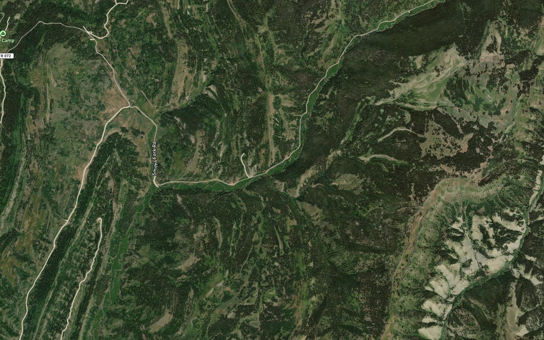 Satellite map of the Lander Creek