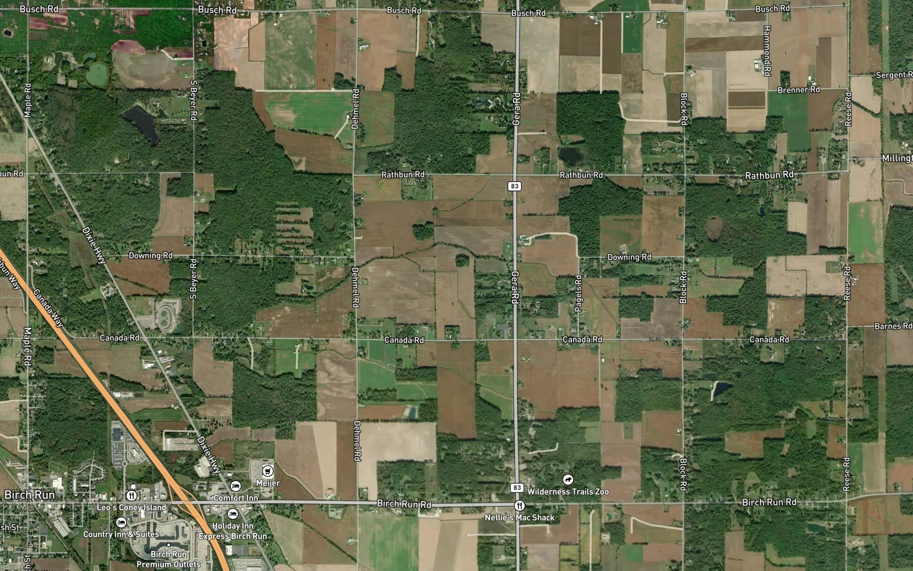 Satellite map of the Hadstadt Drain