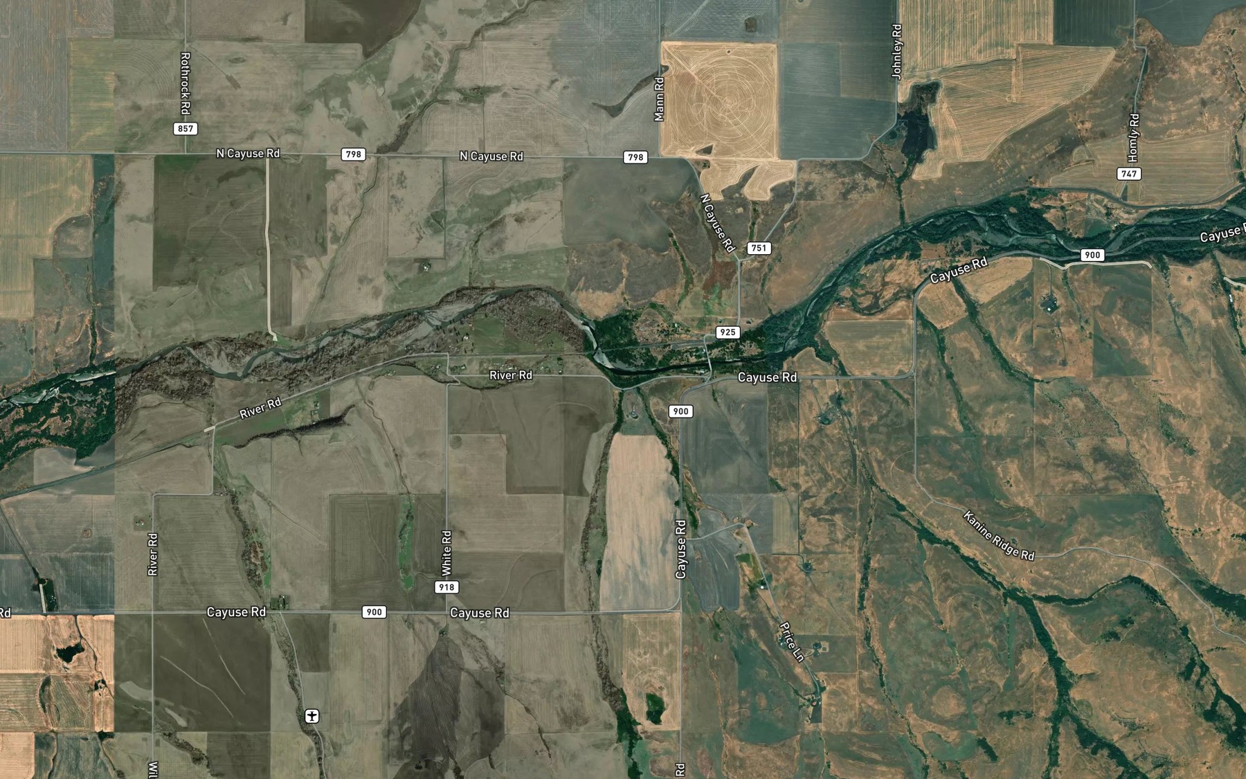 Satellite map of the Moonshine Creek