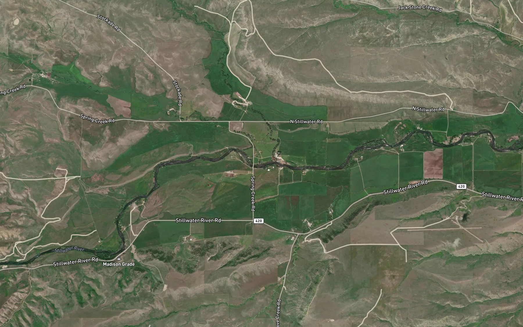 Satellite map of the Spring Creek