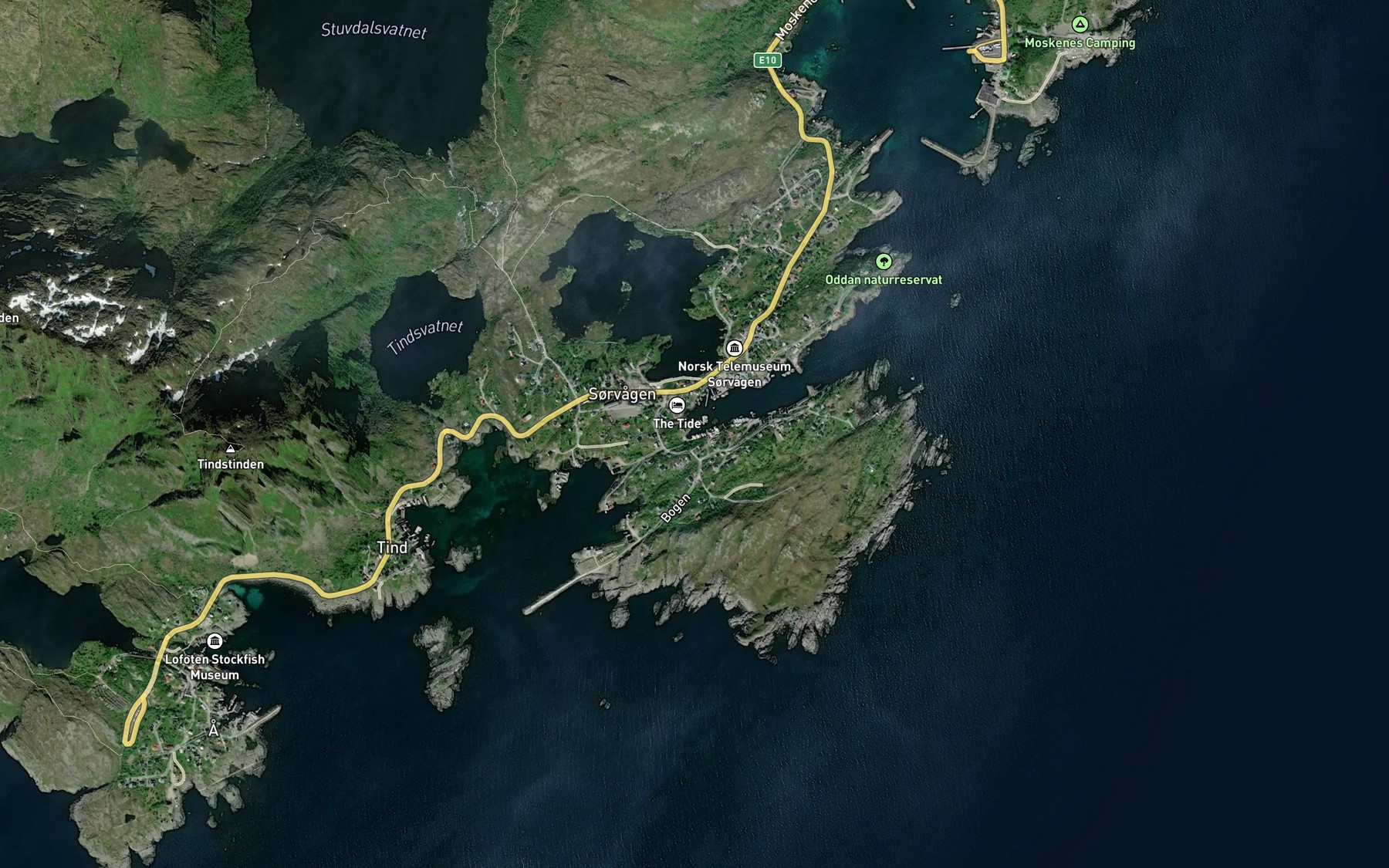 Satellite map of the Svertelvika