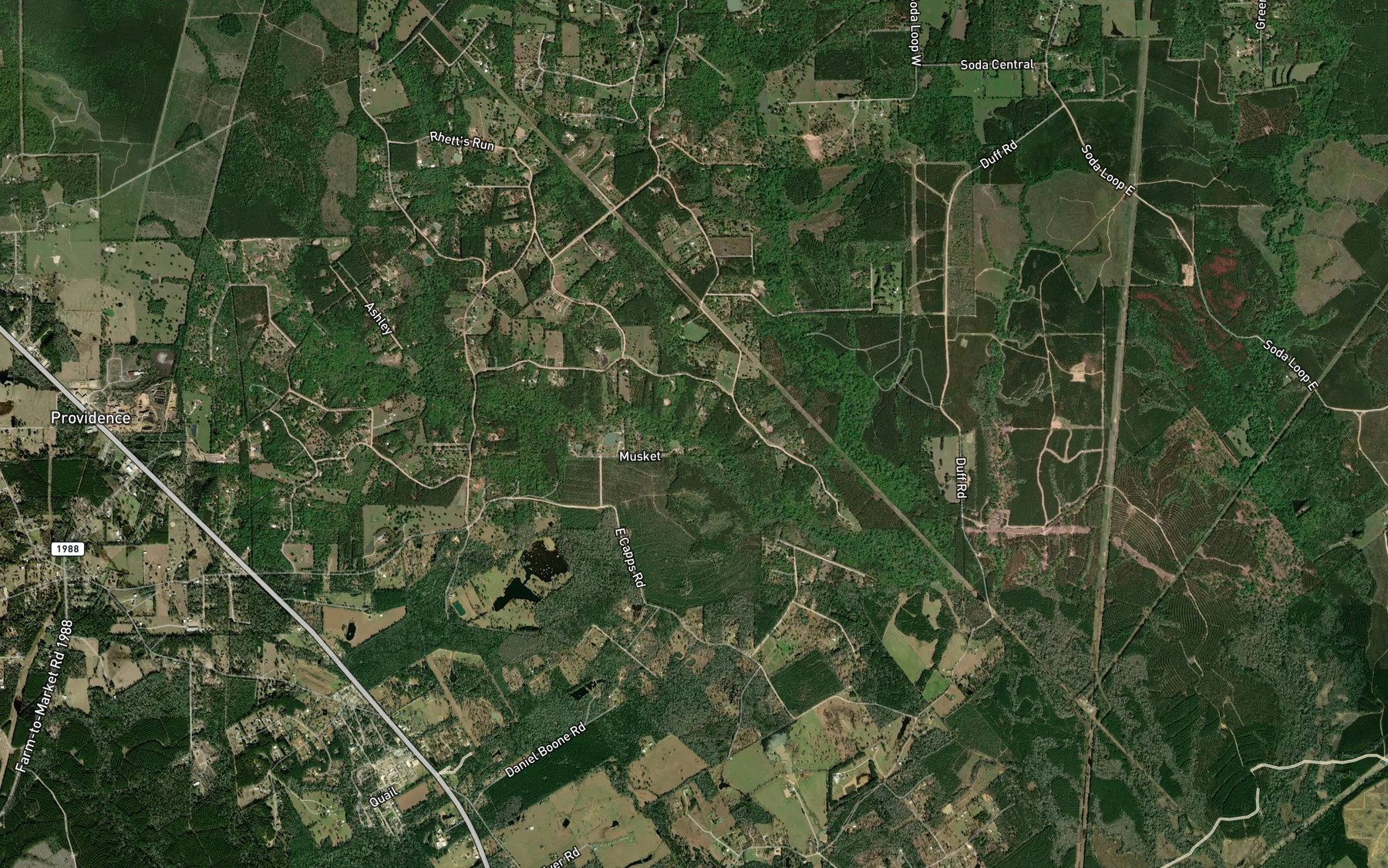 Satellite map of the Turkey Creek