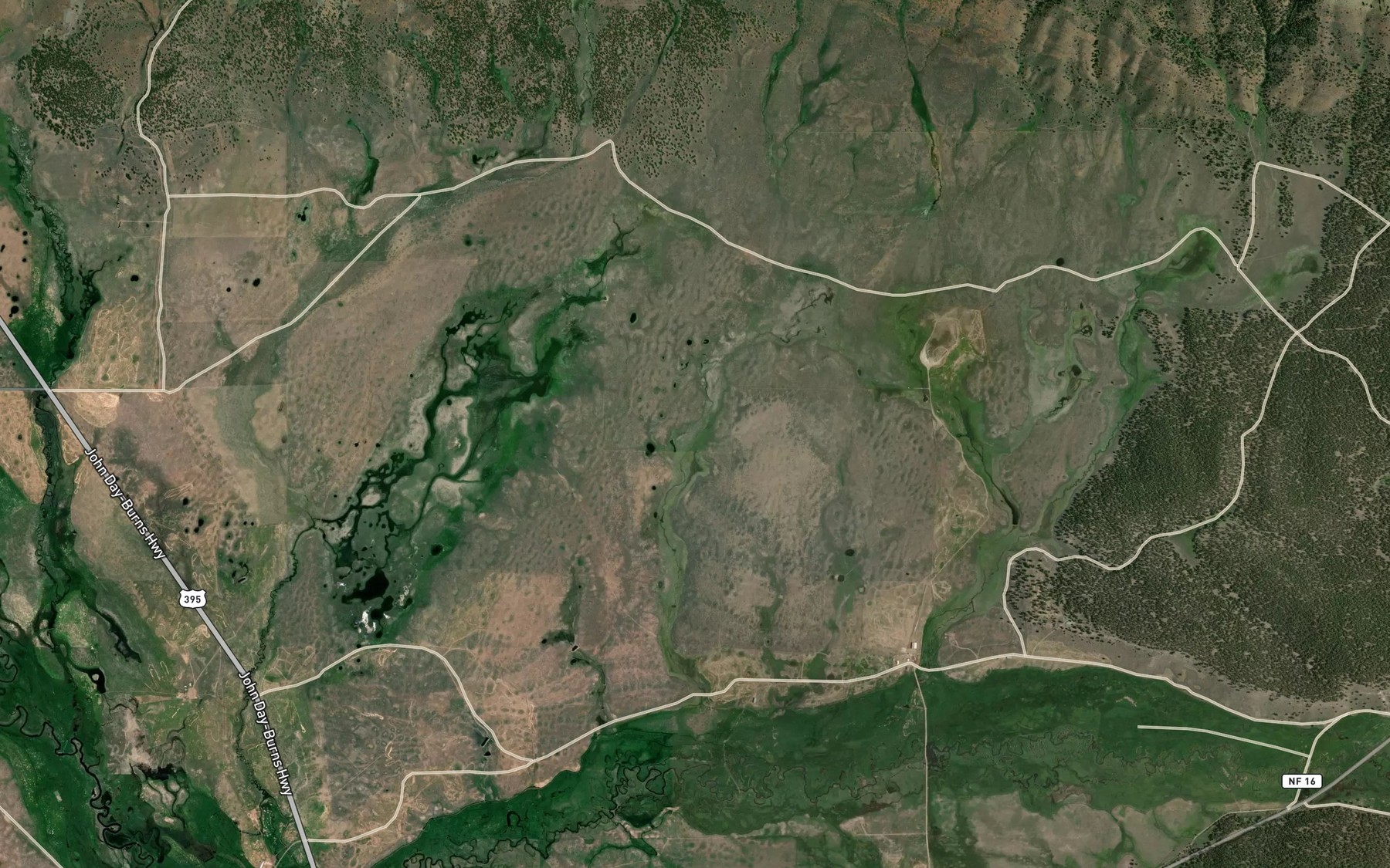 Satellite map of the Bull Run Spring