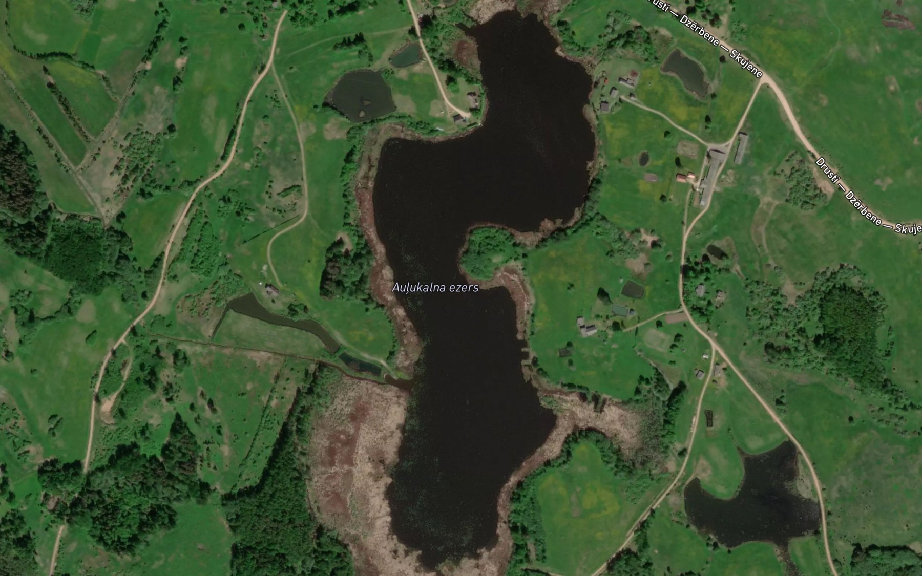 Satellite map of the Aulukalna Ezers
