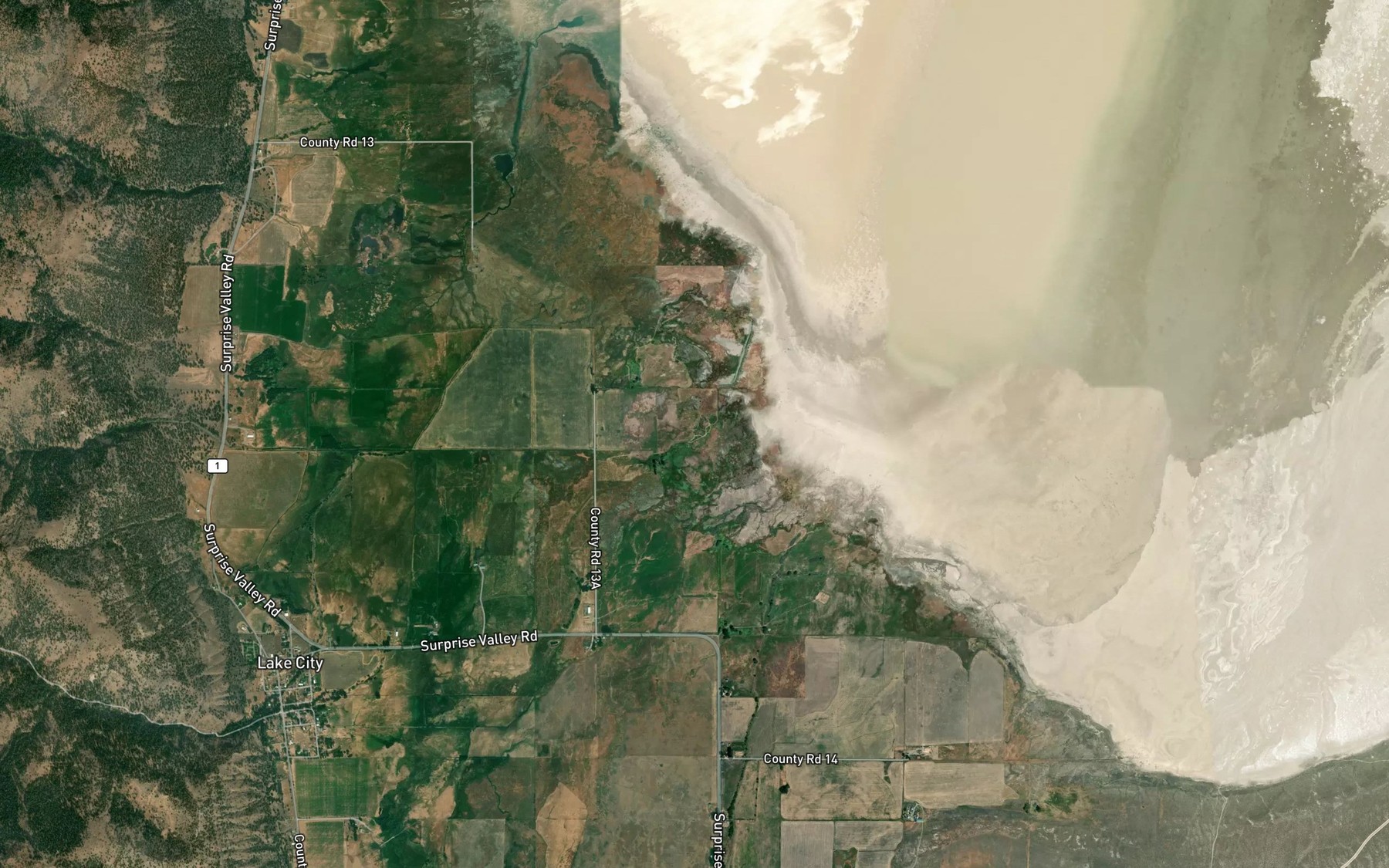 Satellite map of the Releford Creek