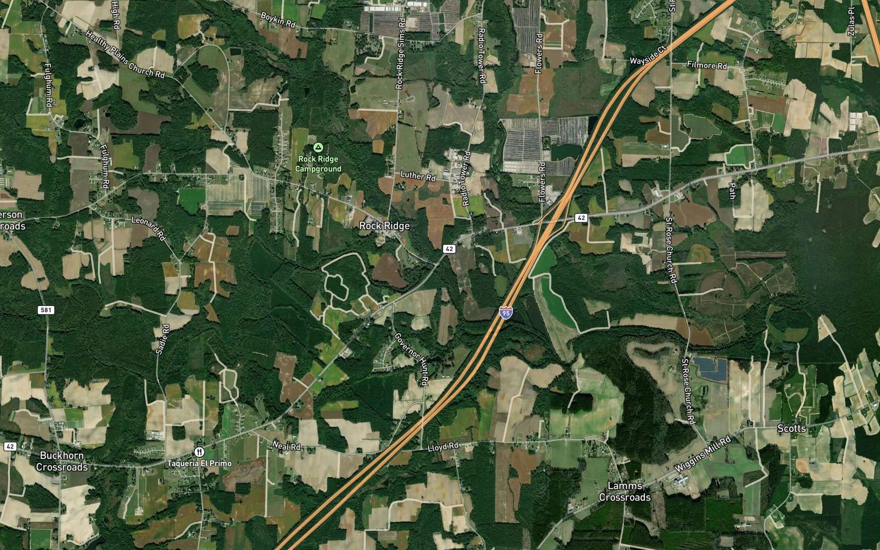 Satellite map of the Marsh Swamp
