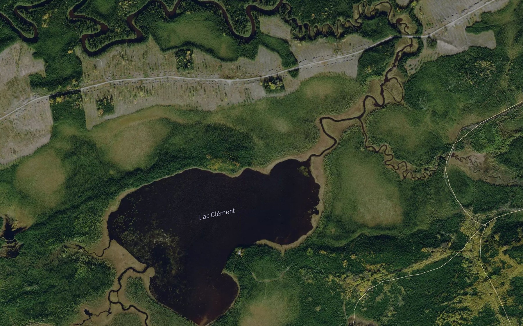 Satellite map of the Lac Clement