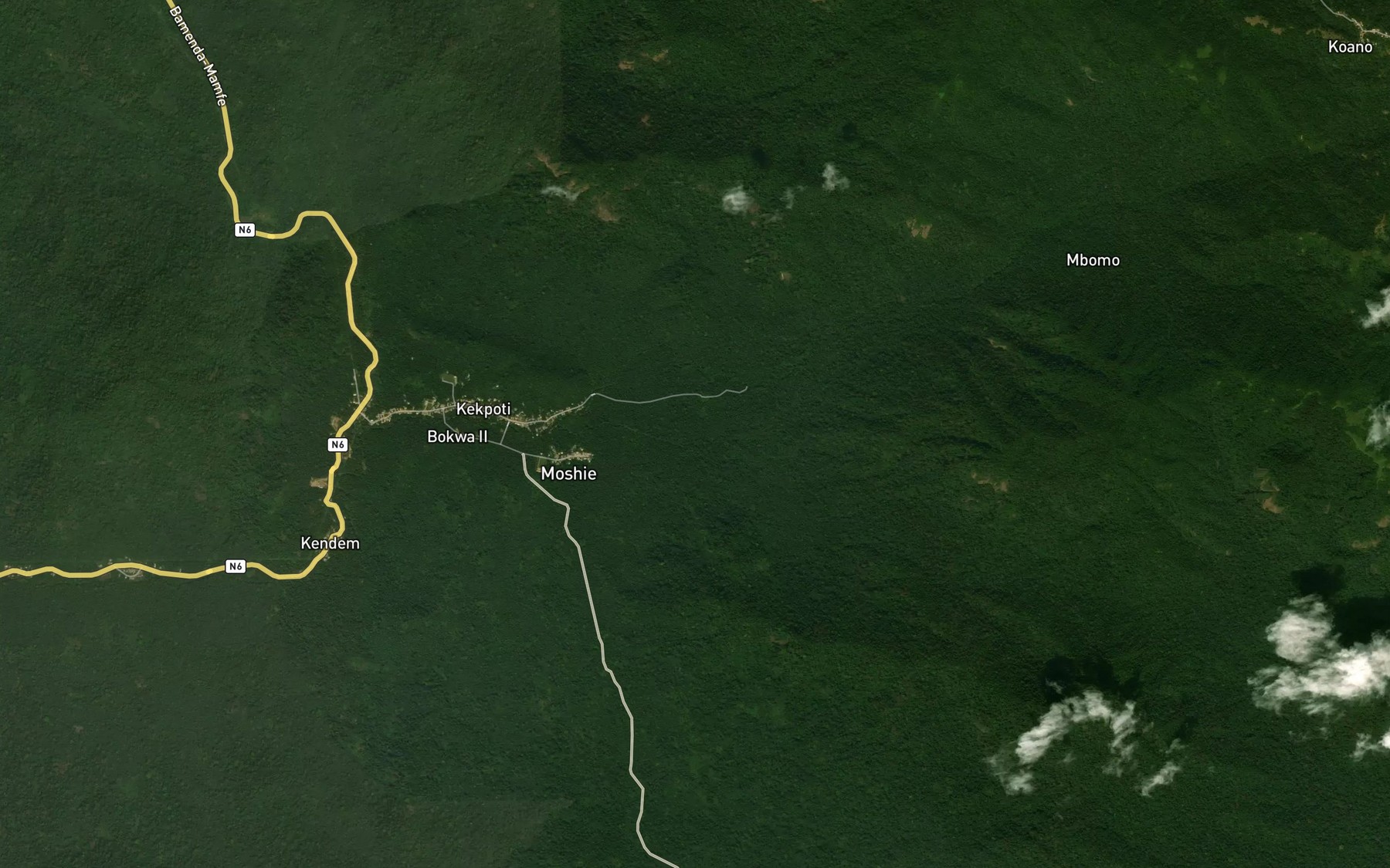 Satellite map of the Bokwa