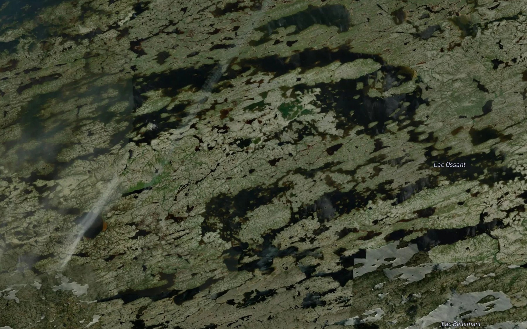 Satellite map of the Lac Ossant
