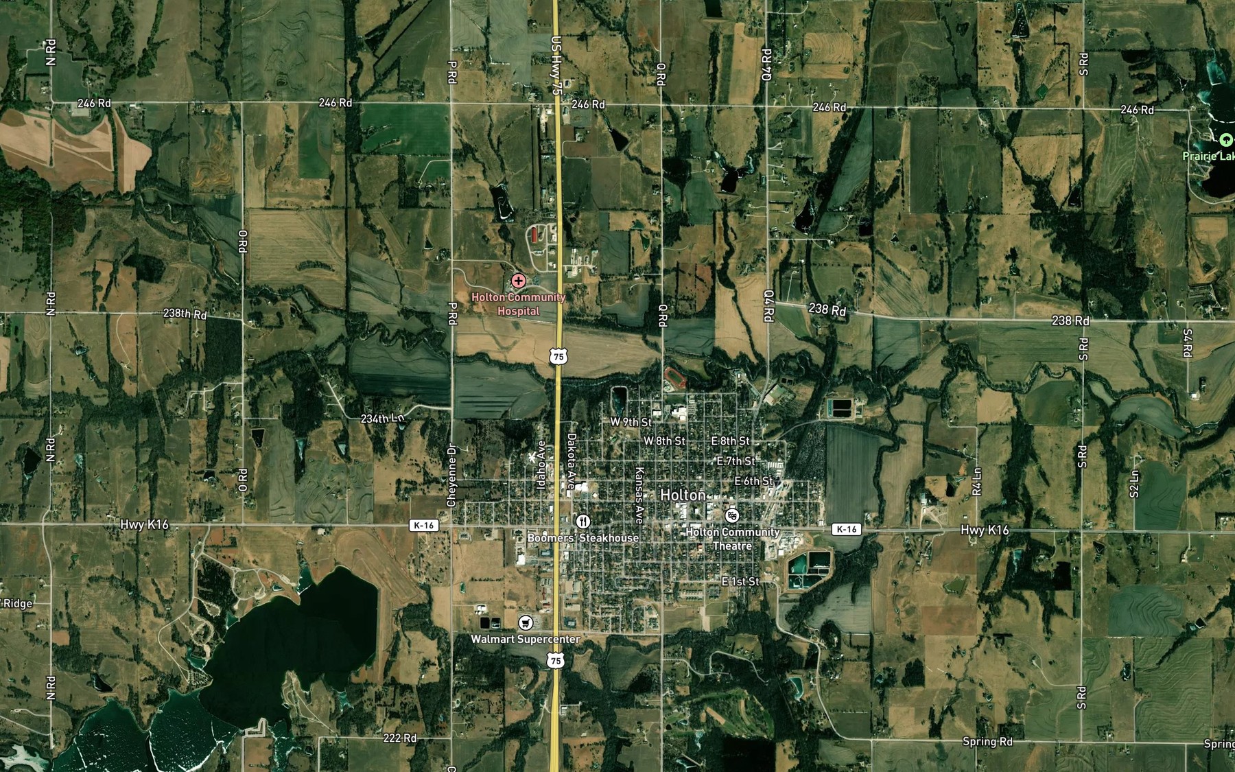 Satellite map of the Elk Horn Lake