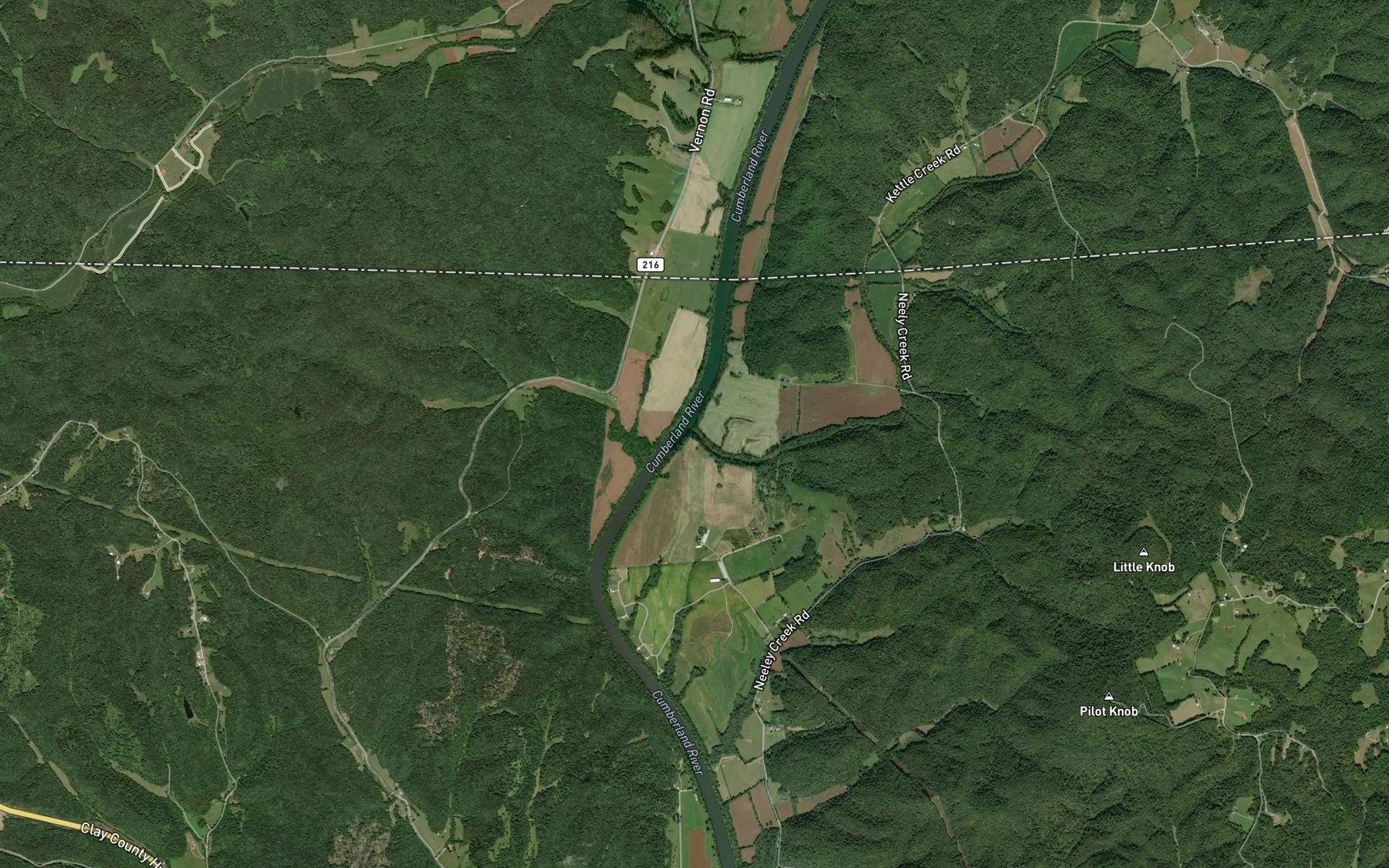 Satellite map of the Kettle Creek