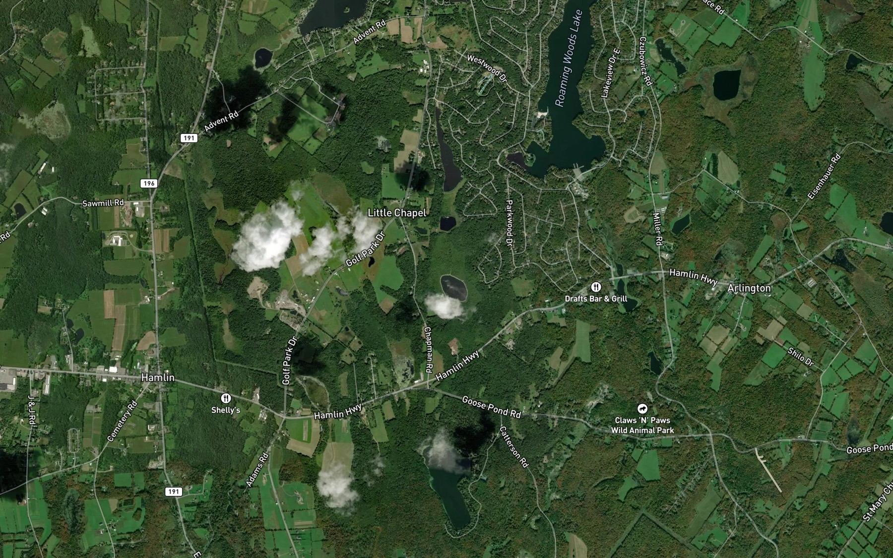 Satellite map of the Marsh Pond