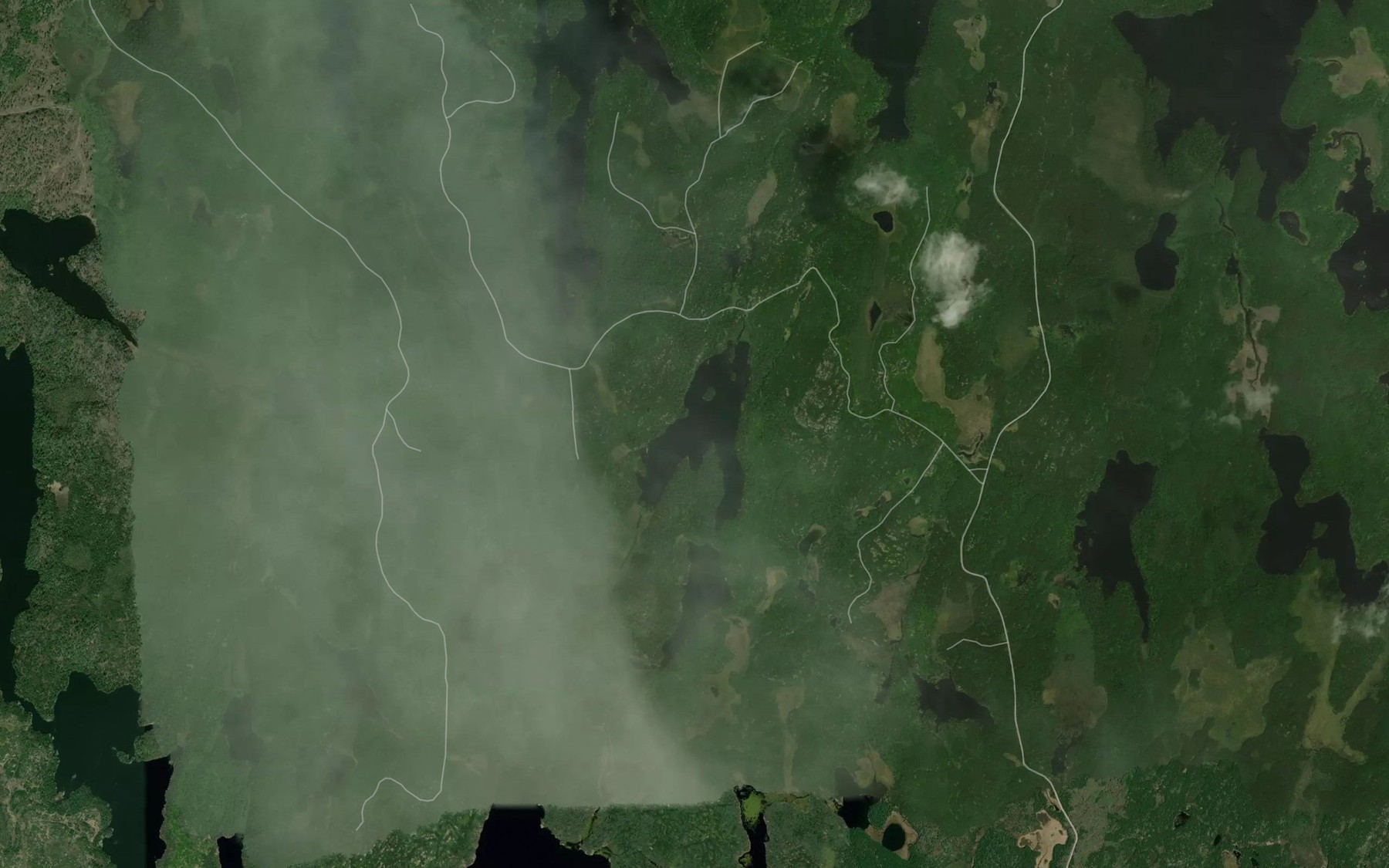 Satellite map of the Bend Lake