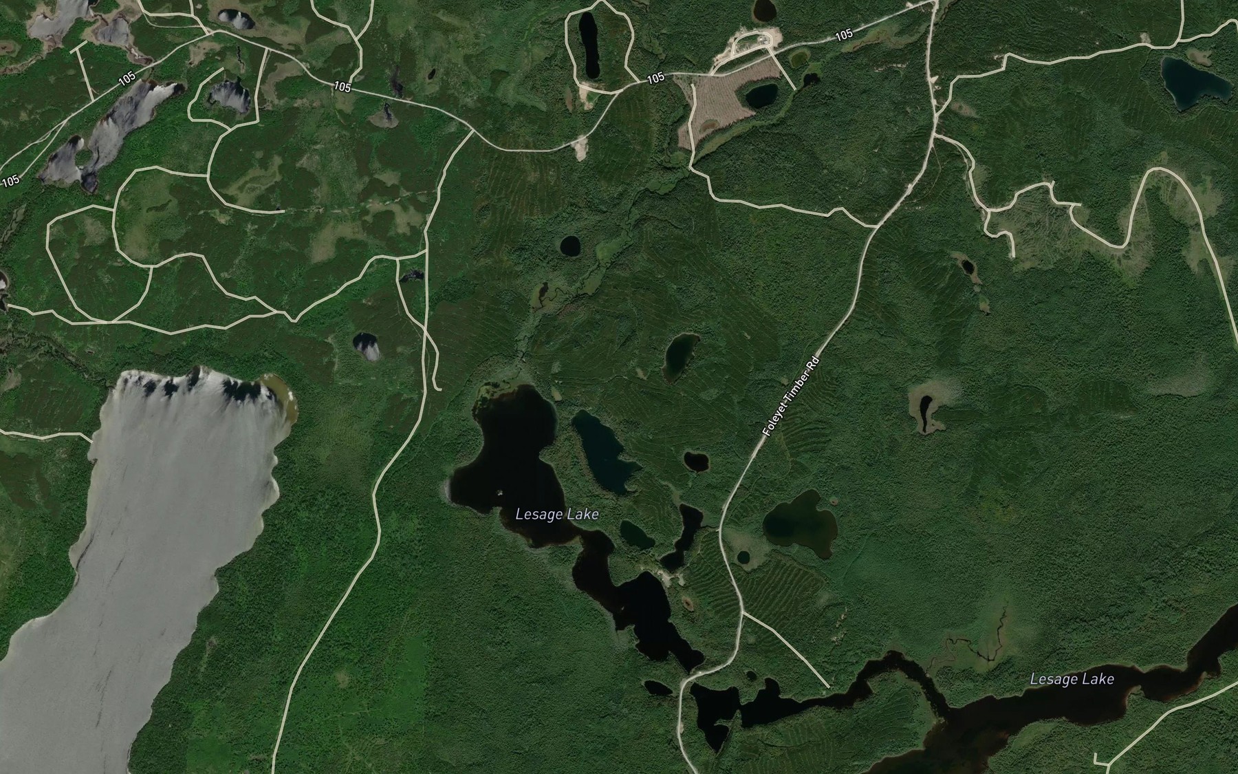 Satellite map of the Lesage Creek