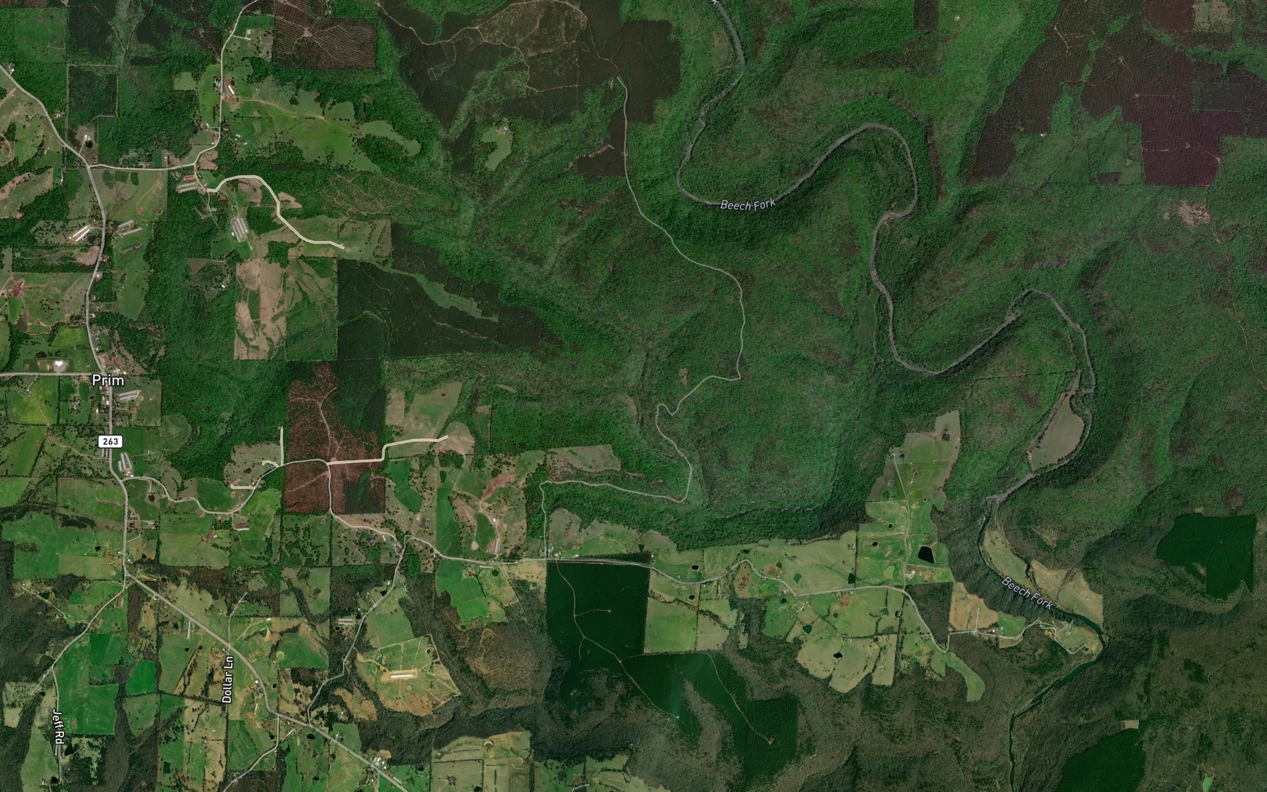 Satellite map of the North Panther Skin Creek