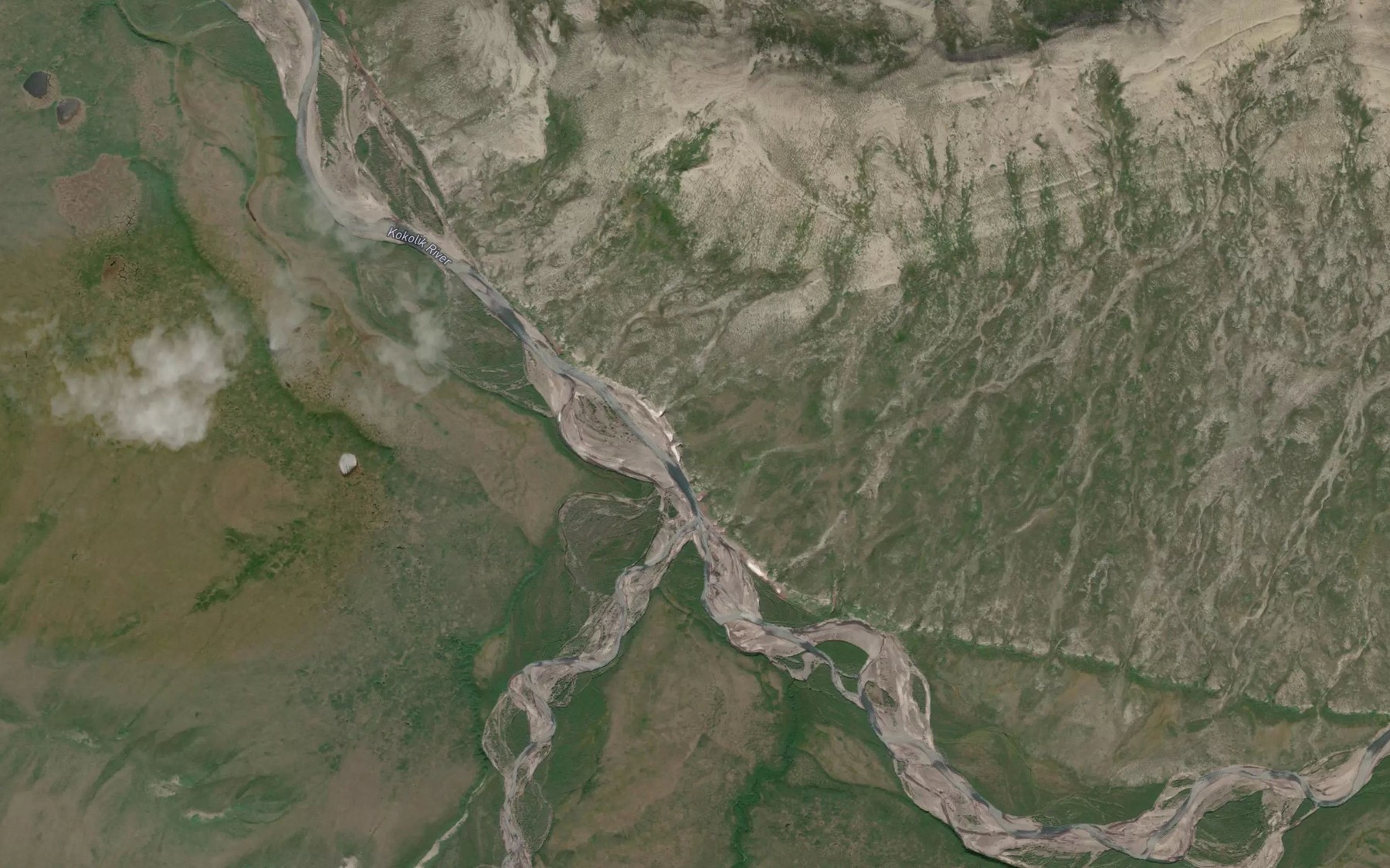 Satellite map of the Iligluruk Creek