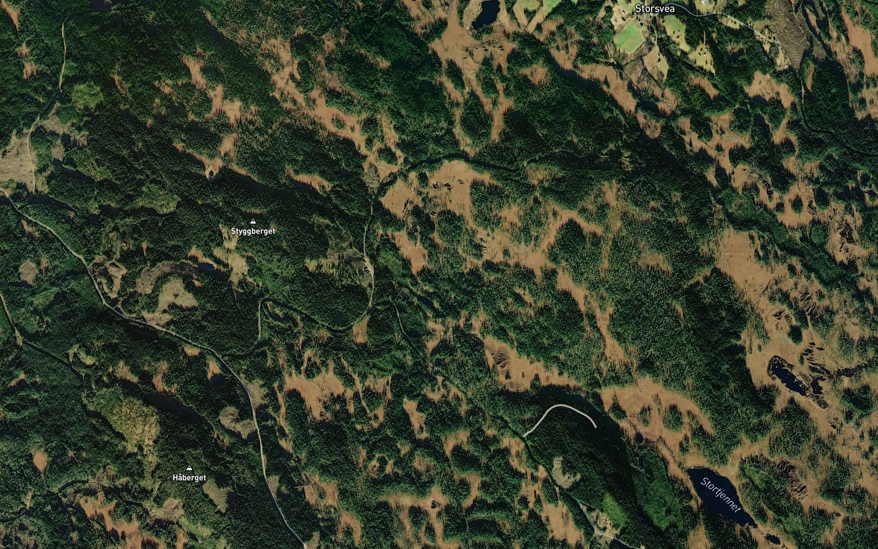 Satellite map of the Ronningsmyrbekken