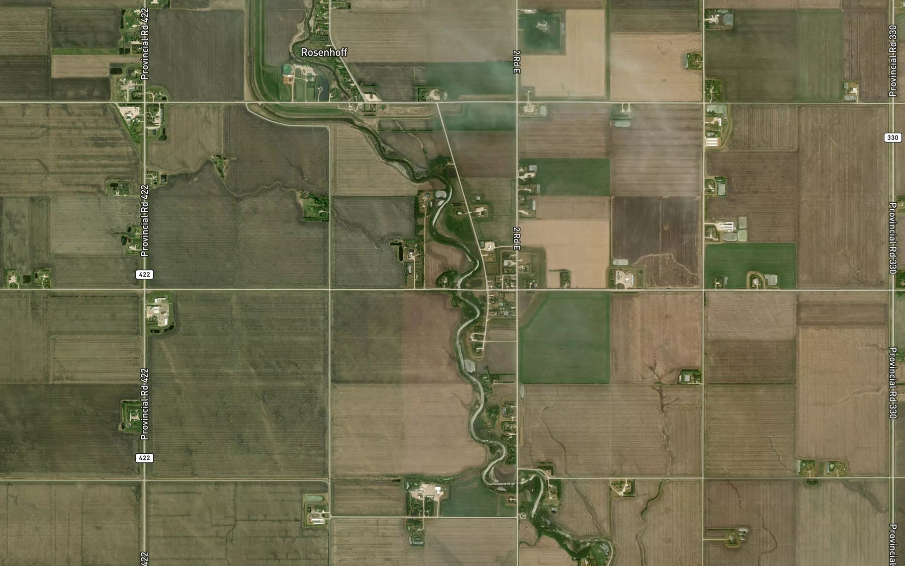 Satellite map of the Klassen Drain