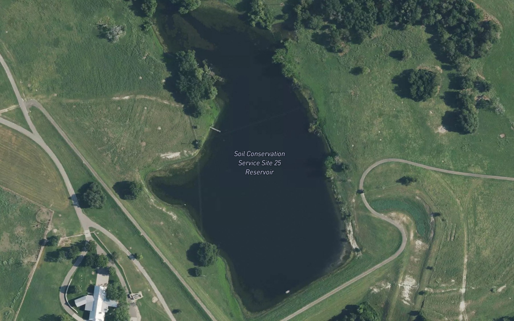 Satellite map of the Soil Conservation Service Site 25 Reservoir