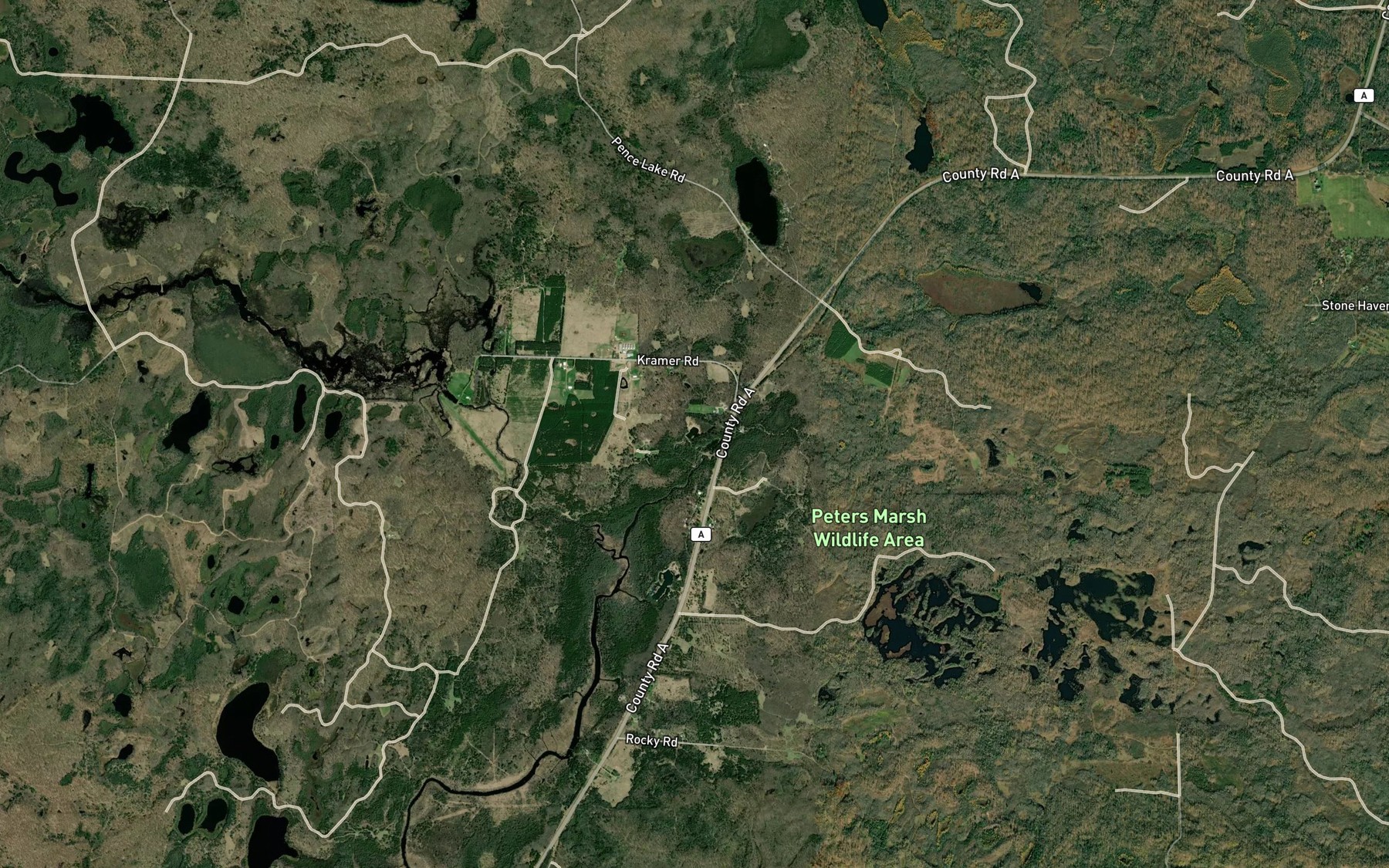 Satellite map of the Ferguson Pond